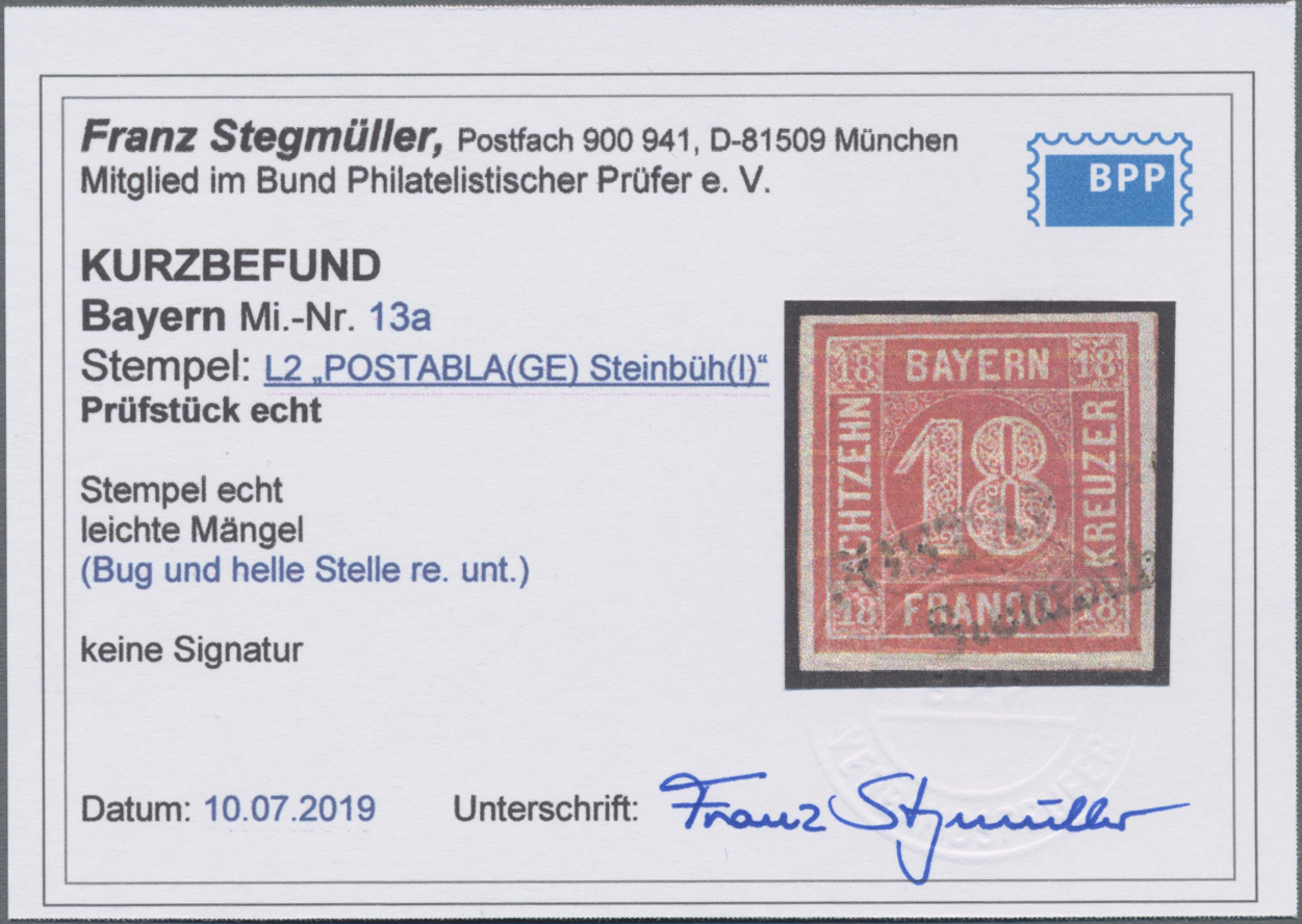 Lot 02216 - Bayern - Marken und Briefe  -  Auktionshaus Christoph Gärtner GmbH & Co. KG 50th Auction Anniversary Auction - Day 7