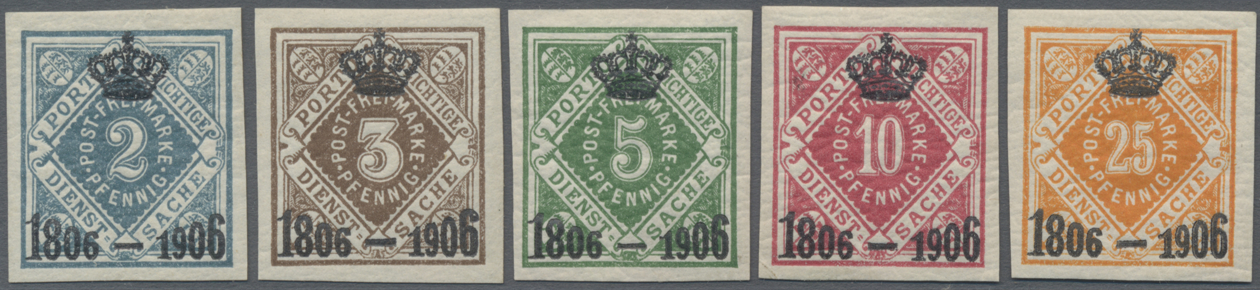 Lot 04906 - Württemberg - Marken und Briefe - Auktionshaus Christoph Gärtner GmbH & Co. KG 57th AUCTION - Day 3 Lot 04906 - Württemberg - Marken und Briefe - Auktionshaus Christoph Gärtner GmbH & Co. KG 57th AUCTION - Day 3