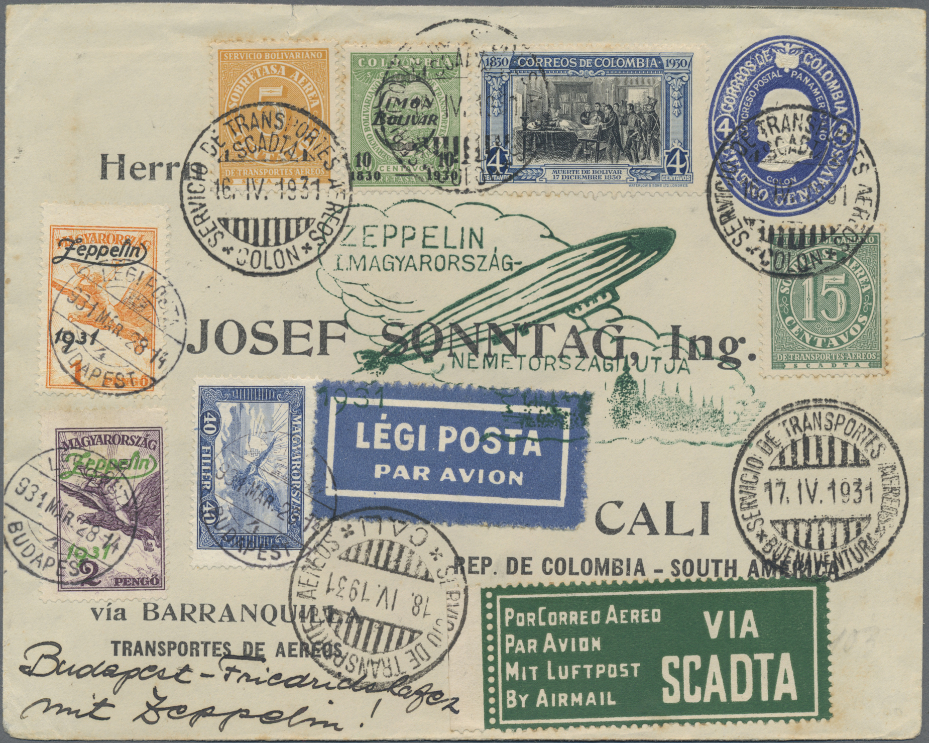 Lot 03116 - SCADTA - Allgemeine Auslandsausgabe - Auktionshaus Christoph Gärtner GmbH & Co. KG 55th AUCTION - Day 2 Lot 03116 - SCADTA - Allgemeine Auslandsausgabe - Auktionshaus Christoph Gärtner GmbH & Co. KG 55th AUCTION - Day 2