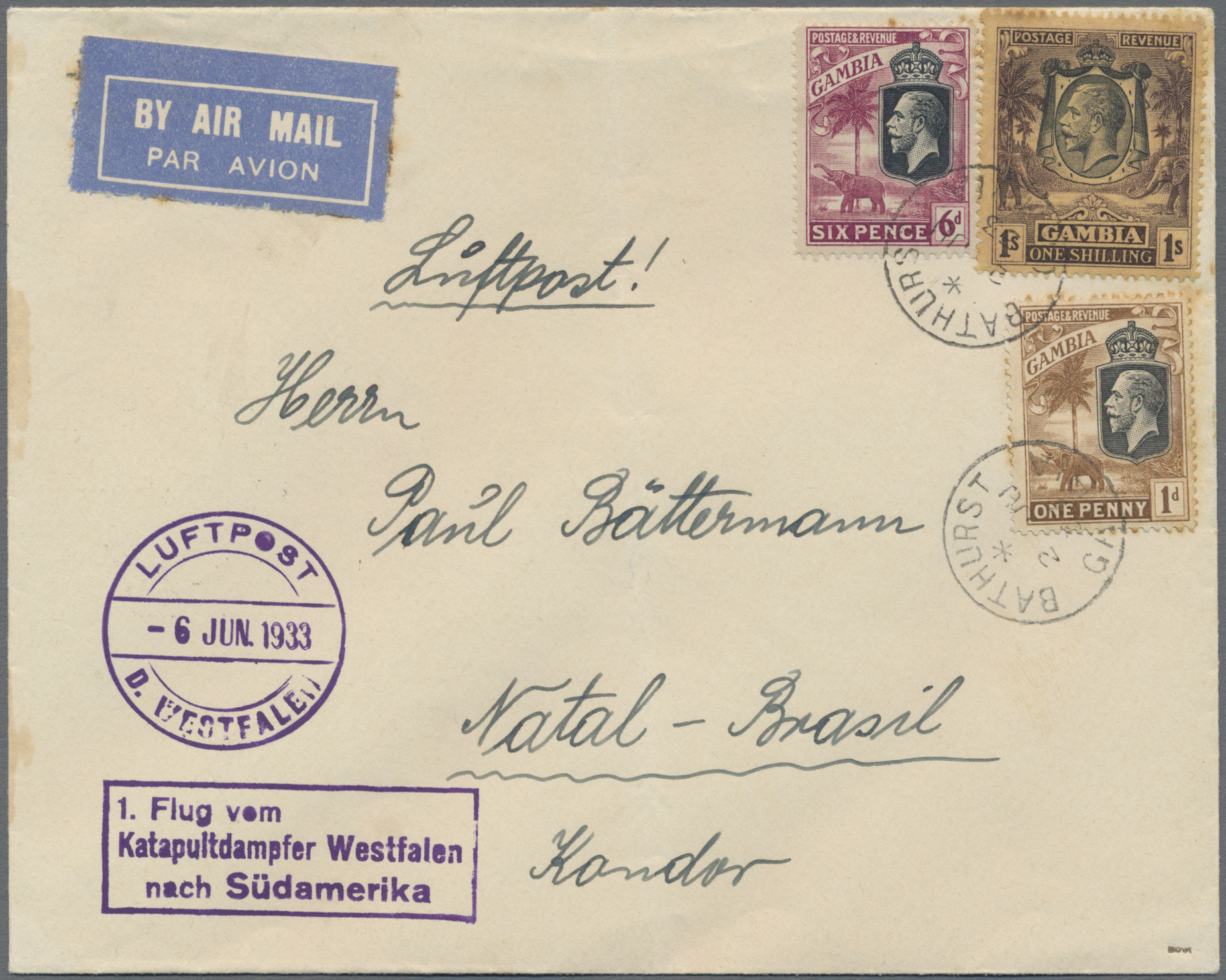 Lot 03132 - katapult- / schleuderflugpost  -  Auktionshaus Christoph Gärtner GmbH & Co. KG 57th AUCTION - Day 2