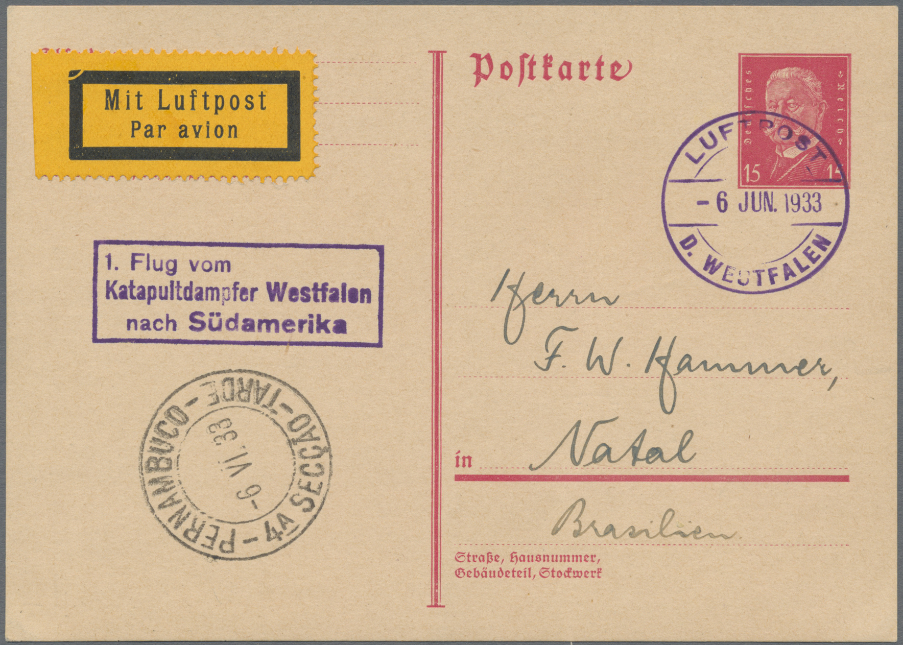 Lot 03133 - katapult- / schleuderflugpost  -  Auktionshaus Christoph Gärtner GmbH & Co. KG 57th AUCTION - Day 2
