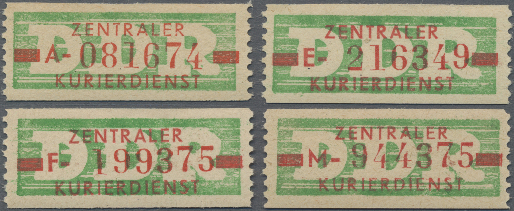 Stamp Auction - DDR - Dienstmarken B (Verwaltungspost A / Zentraler ...