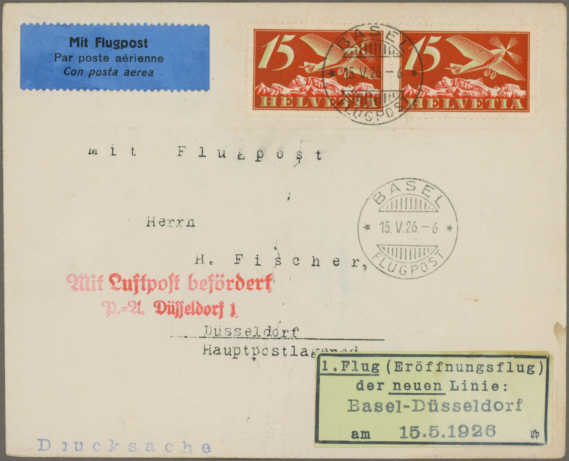 Lot 03107 - flugpost deutschland - Auktionshaus Christoph Gärtner GmbH & Co. KG 57th AUCTION - Day 2 Lot 03107 - flugpost deutschland - Auktionshaus Christoph Gärtner GmbH & Co. KG 57th AUCTION - Day 2