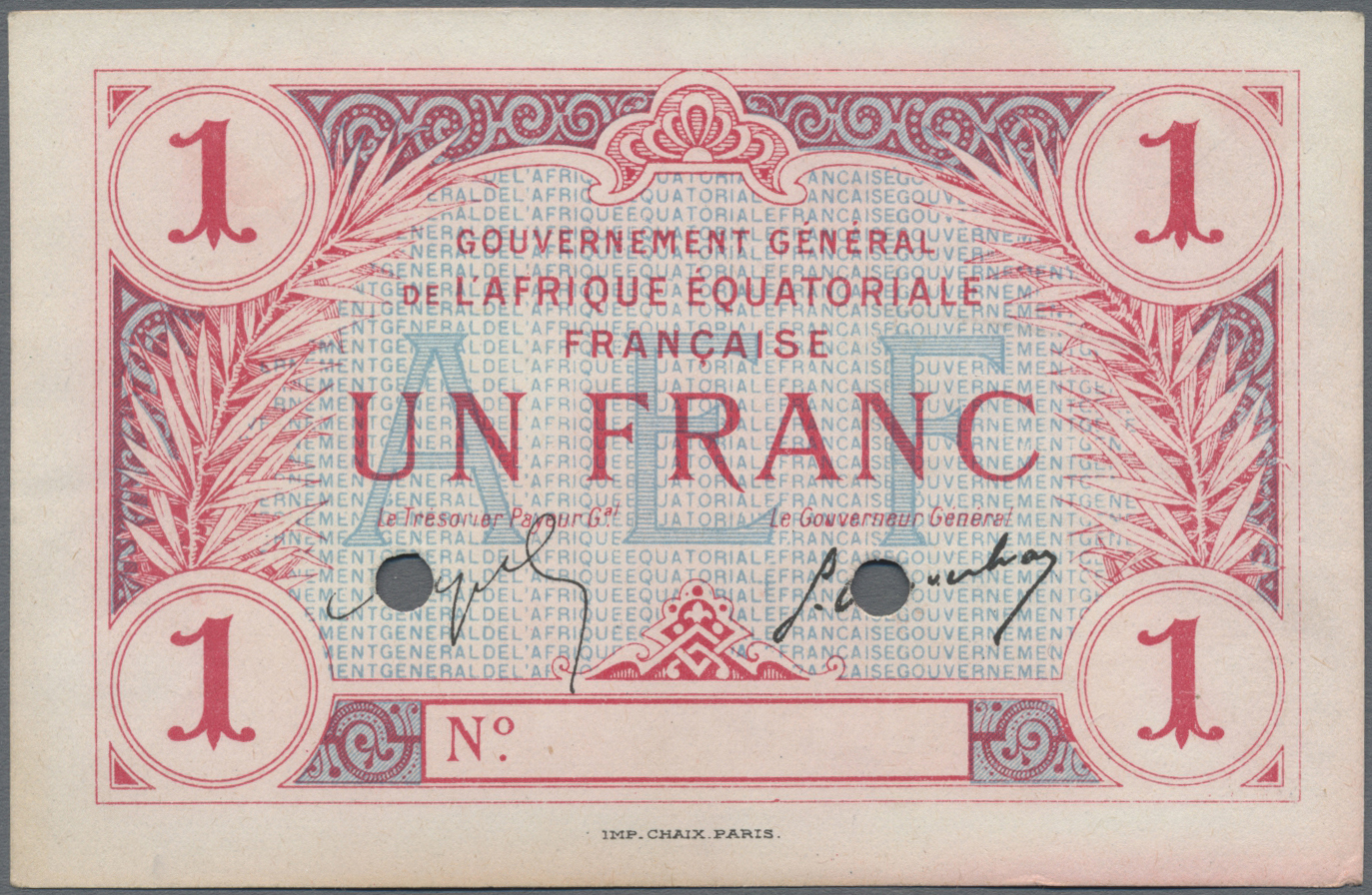 Lot 01612 - French Equatorial Africa / Französisch-Äquatorialafrika | Banknoten  -  Auktionshaus Christoph Gärtner GmbH & Co. KG Sale #45 Banknotes Worldwide