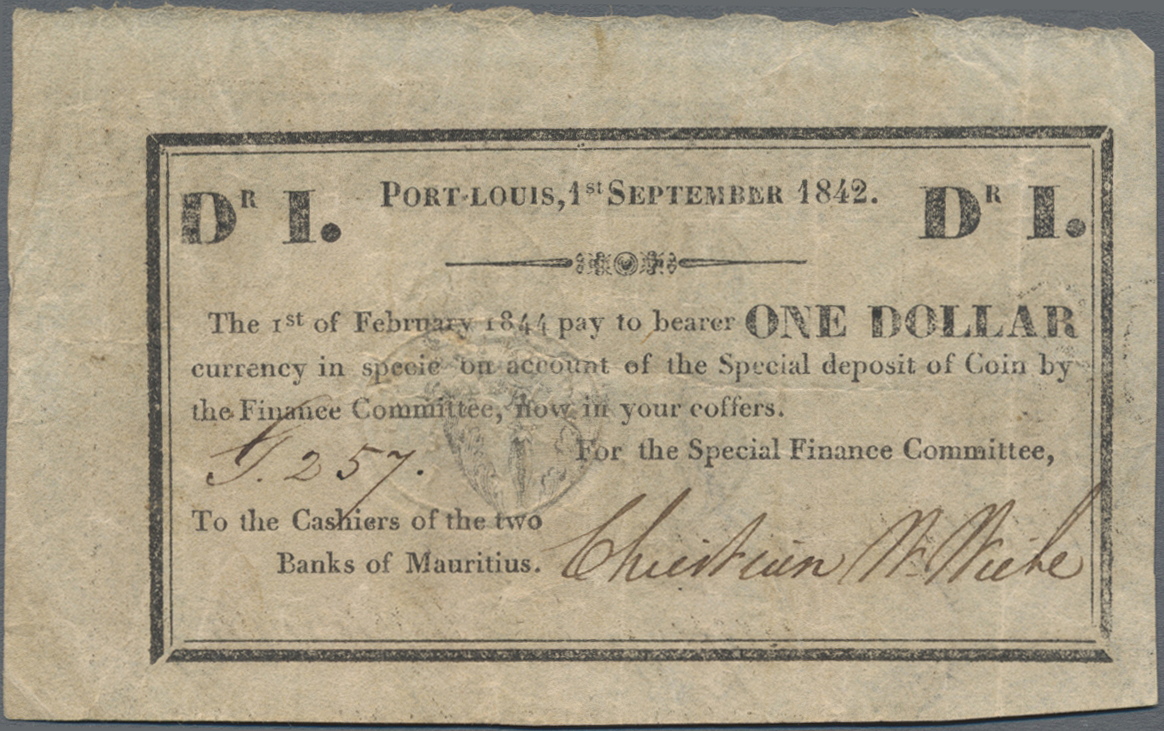 Lot 02025 - Mauritius | Banknoten - Auktionshaus Christoph Gärtner GmbH & Co. KG Sale #45 Banknotes Worldwide Lot 02025 - Mauritius | Banknoten - Auktionshaus Christoph Gärtner GmbH & Co. KG Sale #45 Banknotes Worldwide