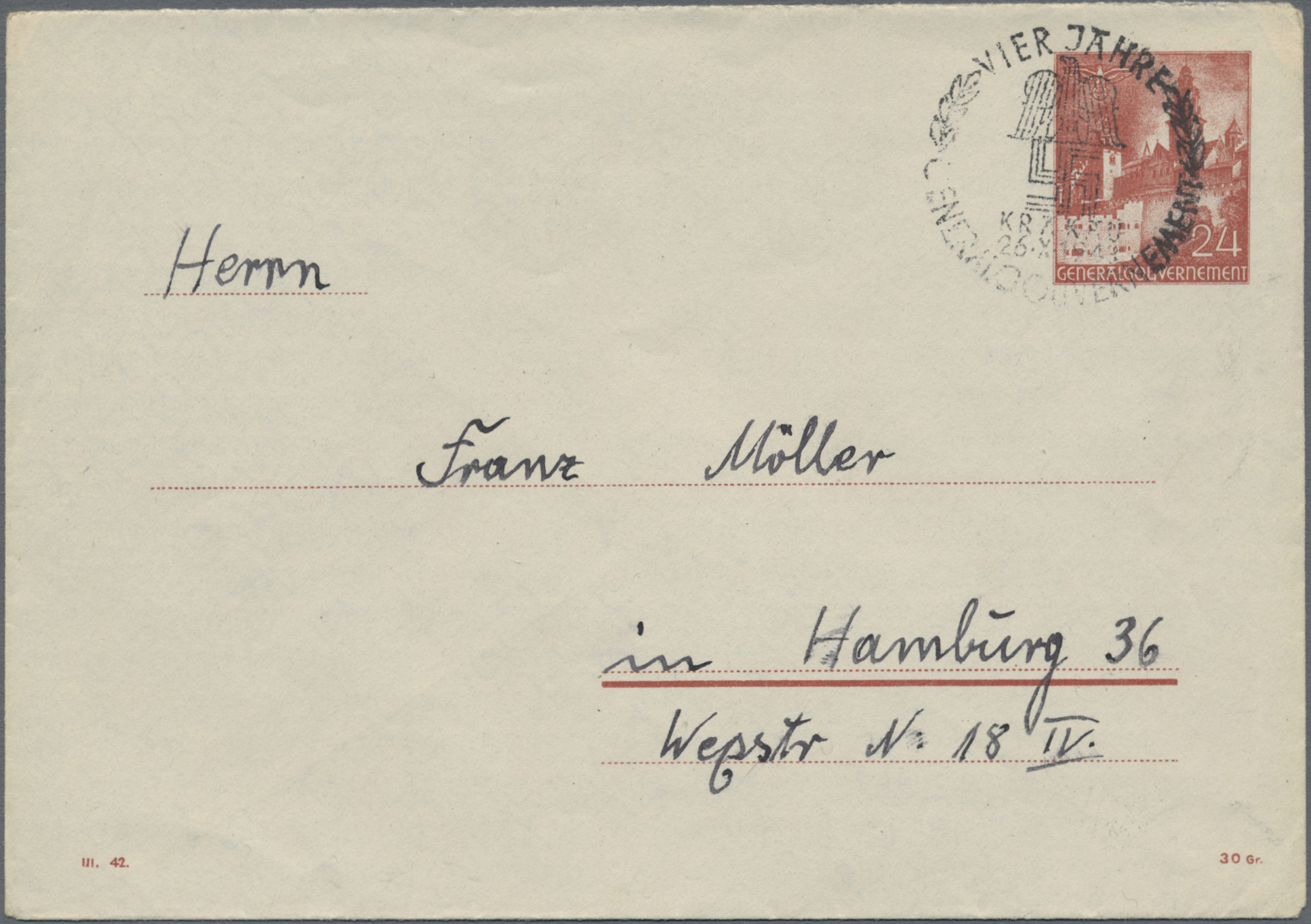 Lot 11115 - Dt. Besetzung II WK - Generalgouvernement - Ganzsachen  -  Auktionshaus Christoph Gärtner GmbH & Co. KG 57th AUCTION - Day 5