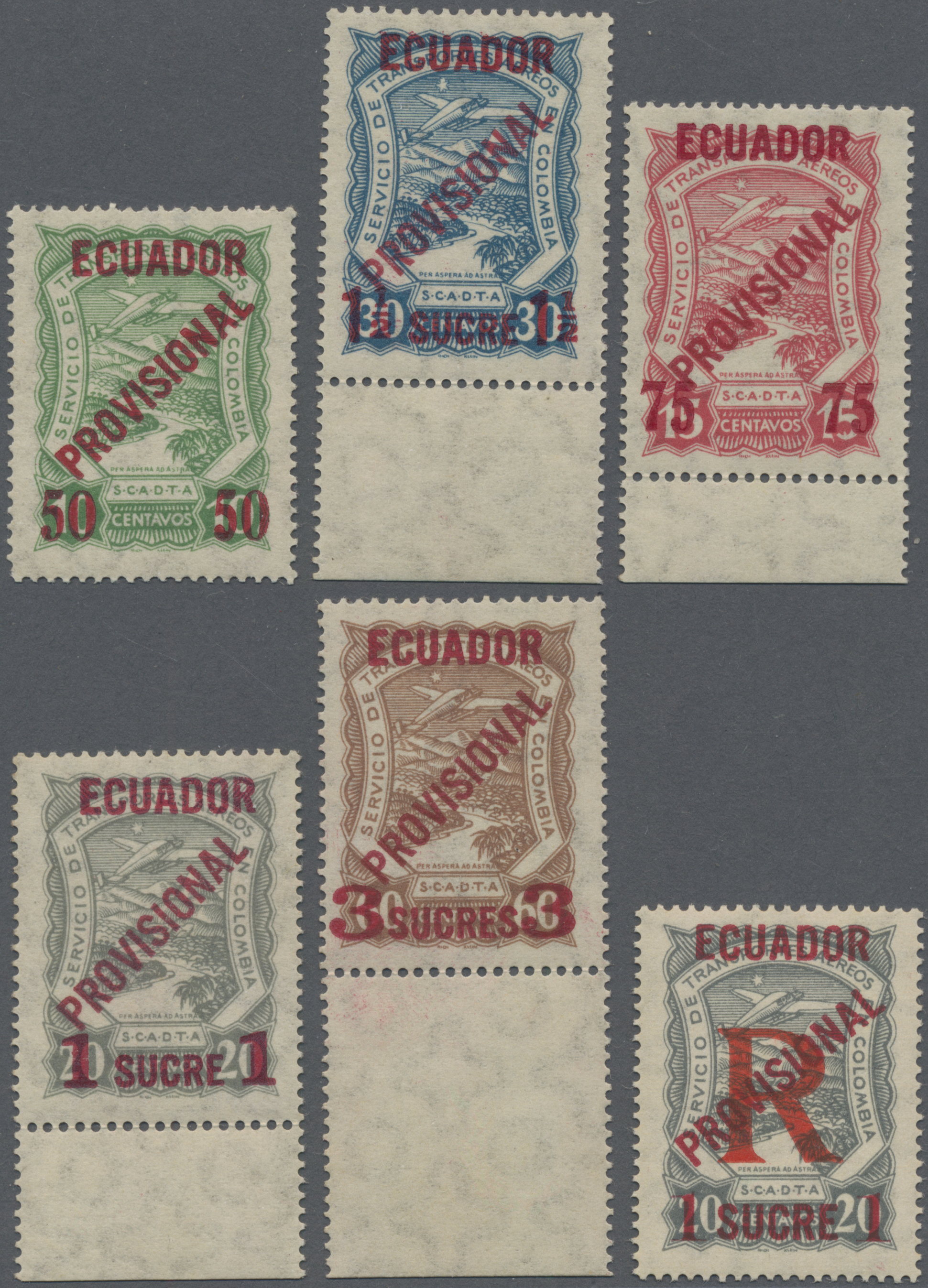 Lot 03107 - SCADTA - Ausgaben für Ecuador - Auktionshaus Christoph Gärtner GmbH & Co. KG 55th AUCTION - Day 2 Lot 03107 - SCADTA - Ausgaben für Ecuador - Auktionshaus Christoph Gärtner GmbH & Co. KG 55th AUCTION - Day 2