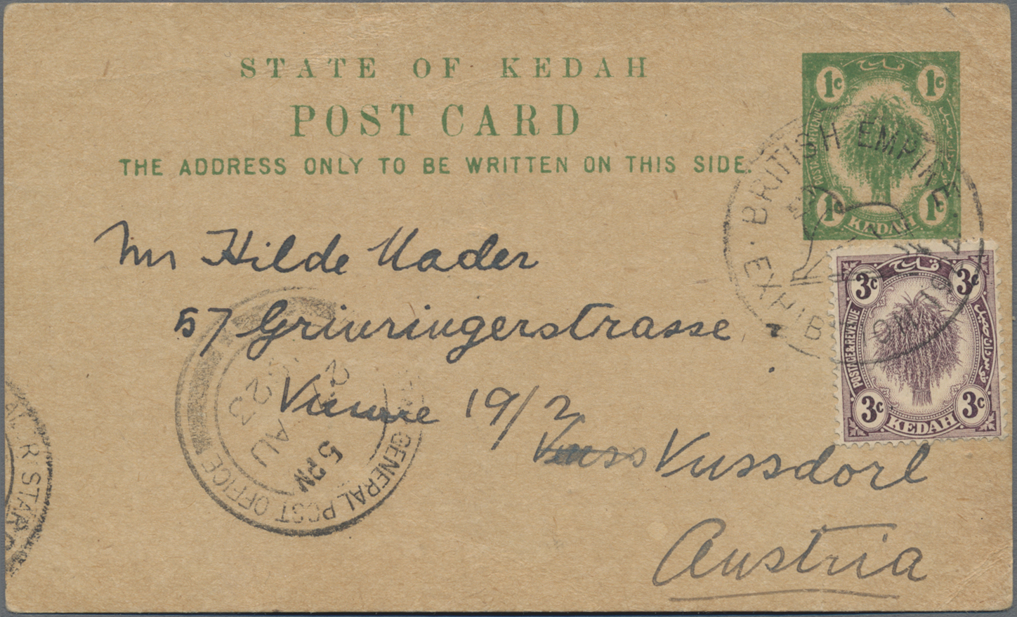 Lot 07413 - Malaiische Staaten - Kedah  -  Auktionshaus Christoph Gärtner GmbH & Co. KG 58th AUCTION - Day 3