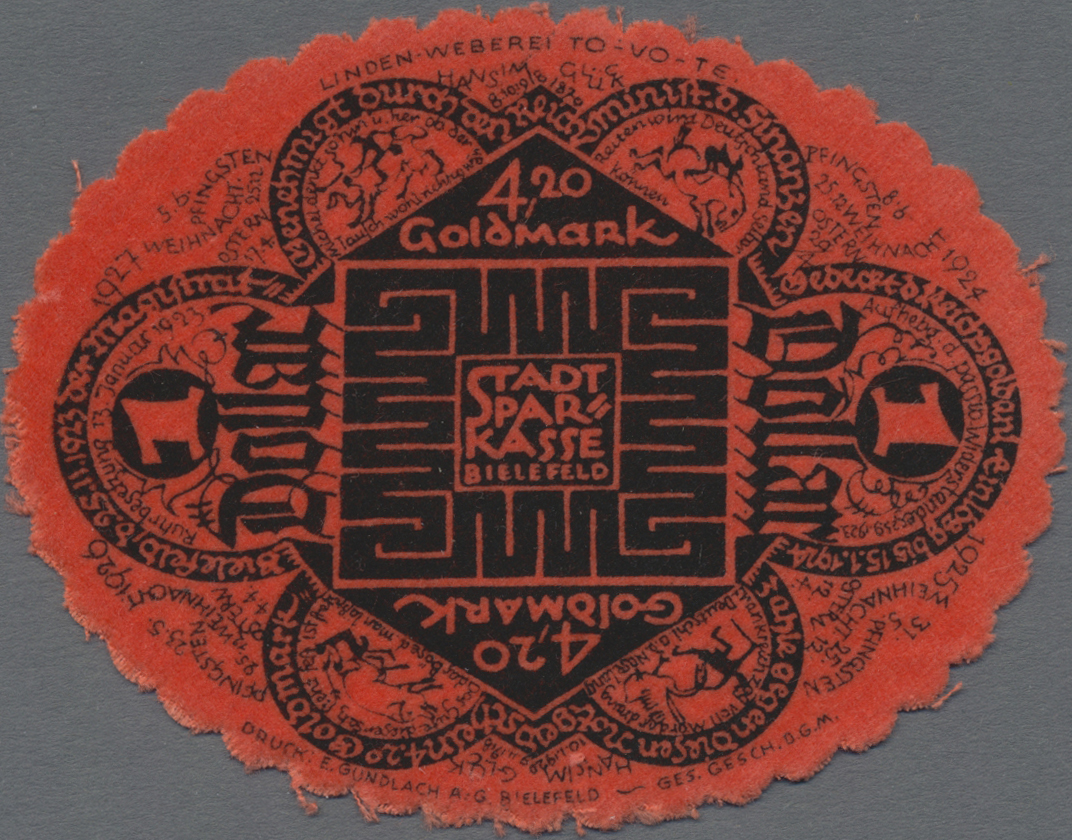 Lot 14812 - Deutschland - Notgeld besonderer Art | Banknoten - Auktionshaus Christoph Gärtner GmbH & Co. KG 53rd AUCTION - Day 6 Coins & Banknotes Lot 14812 - Deutschland - Notgeld besonderer Art | Banknoten - Auktionshaus Christoph Gärtner GmbH & Co. KG 53rd AUCTION - Day 6 Coins & Banknotes