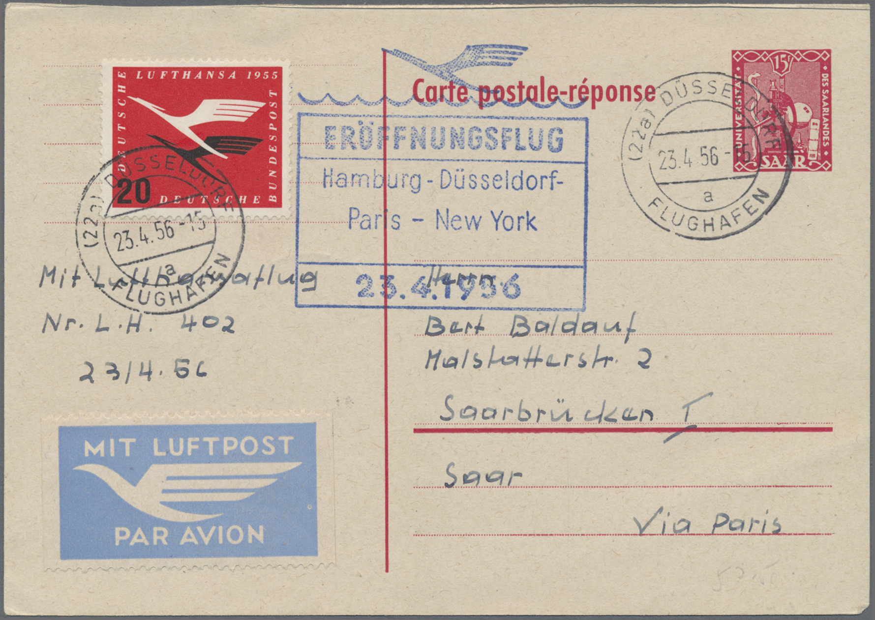 Lot 06543 - Saarland (1957/59) - OPD Saarbrücken - Ganzsachen - Auktionshaus Christoph Gärtner GmbH & Co. KG 58th AUCTION - Day 2 Lot 06543 - Saarland (1957/59) - OPD Saarbrücken - Ganzsachen - Auktionshaus Christoph Gärtner GmbH & Co. KG 58th AUCTION - Day 2