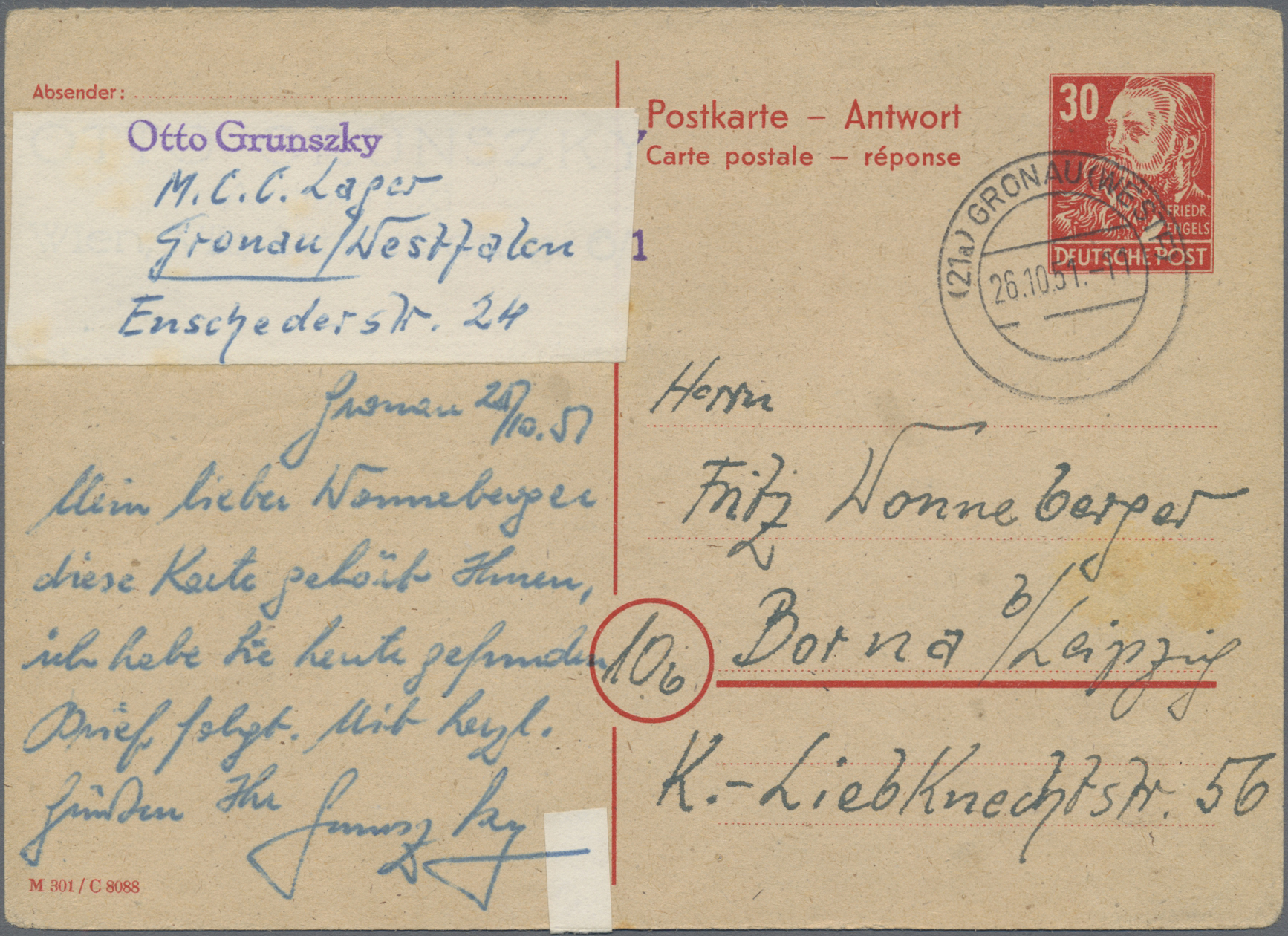 Lot 06306 - Sowjetische Zone - Ganzsachen - Auktionshaus Christoph Gärtner GmbH & Co. KG 58th AUCTION - Day 2 Lot 06306 - Sowjetische Zone - Ganzsachen - Auktionshaus Christoph Gärtner GmbH & Co. KG 58th AUCTION - Day 2