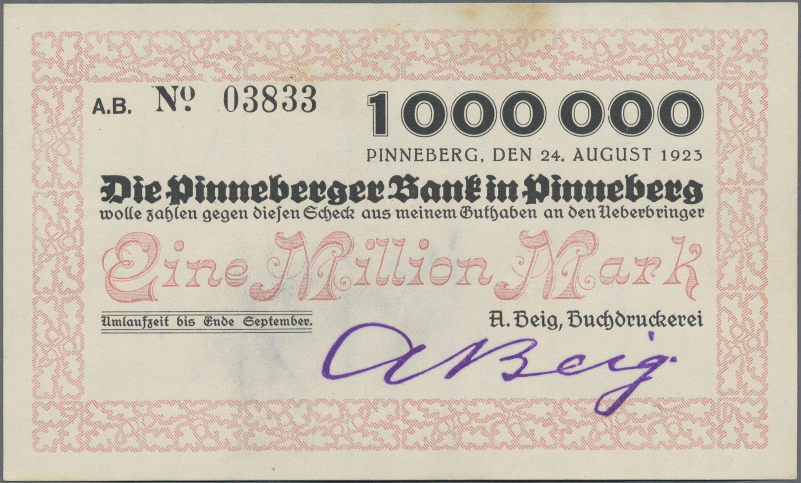 Lot 01897 - Deutschland - Notgeld - Schleswig-Holstein | Banknoten - Auktionshaus Christoph Gärtner GmbH & Co. KG 58th AUCTION - Day 1 Lot 01897 - Deutschland - Notgeld - Schleswig-Holstein | Banknoten - Auktionshaus Christoph Gärtner GmbH & Co. KG 58th AUCTION - Day 1