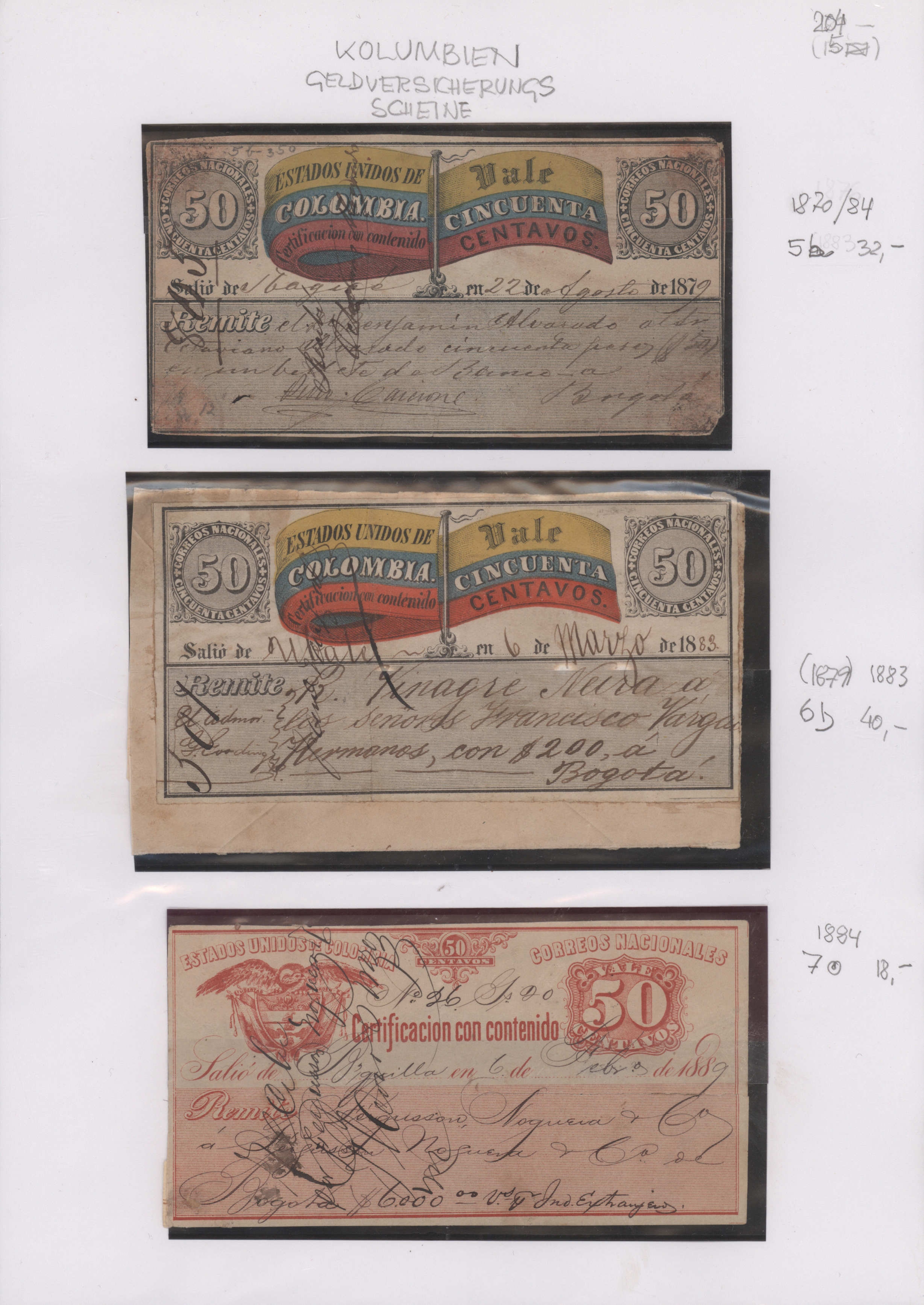 Lot 07491 - Kolumbien - Ganzsachen - Auktionshaus Christoph Gärtner GmbH & Co. KG 56th AUCTION - Day 4 Lot 07491 - Kolumbien - Ganzsachen - Auktionshaus Christoph Gärtner GmbH & Co. KG 56th AUCTION - Day 4