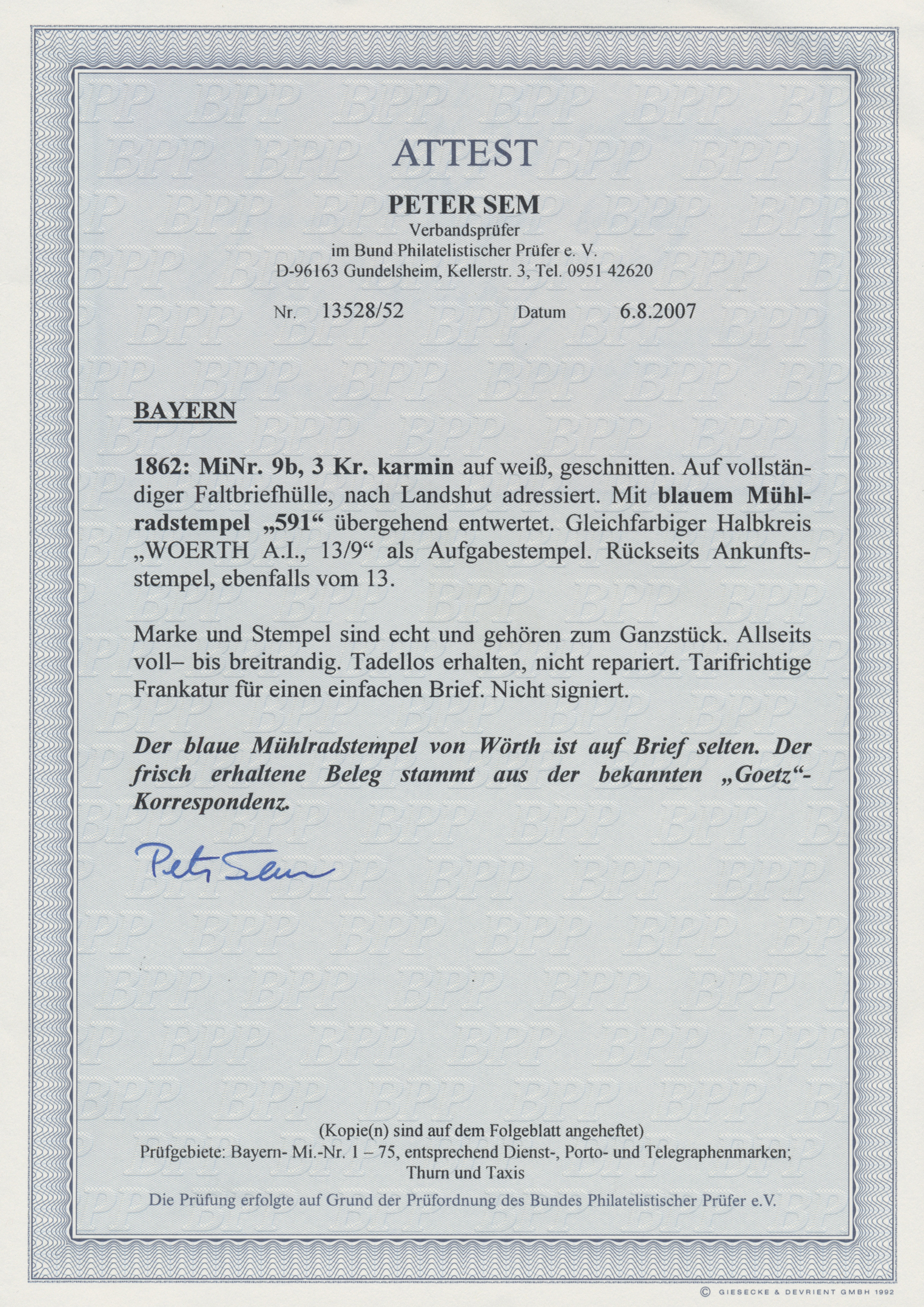 Lot 766 - Bayern - Marken und Briefe  -  Auktionshaus Christoph Gärtner GmbH & Co. KG International Rarities - Volume 25