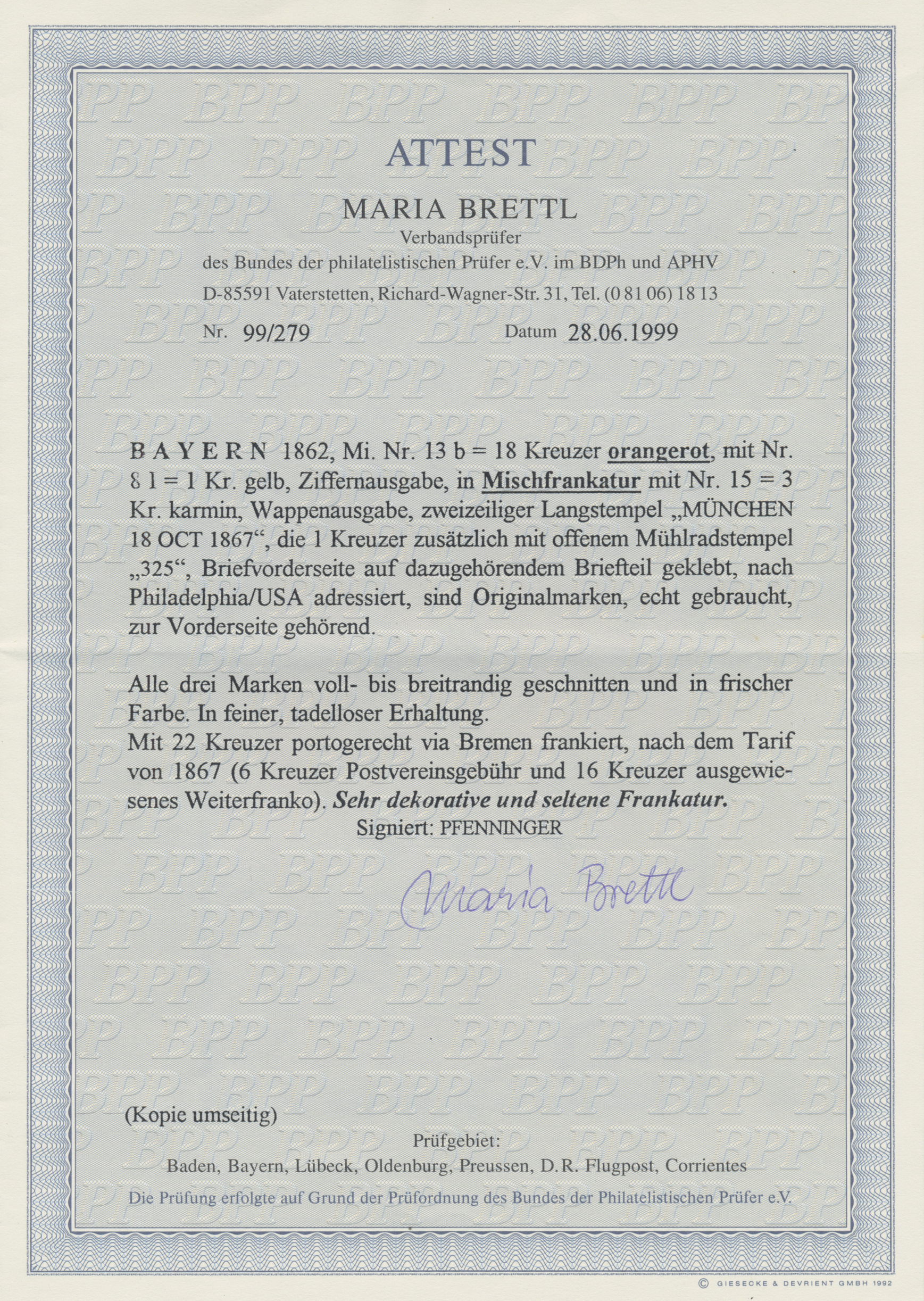 Lot 775 - Bayern - Marken und Briefe  -  Auktionshaus Christoph Gärtner GmbH & Co. KG International Rarities - Volume 25