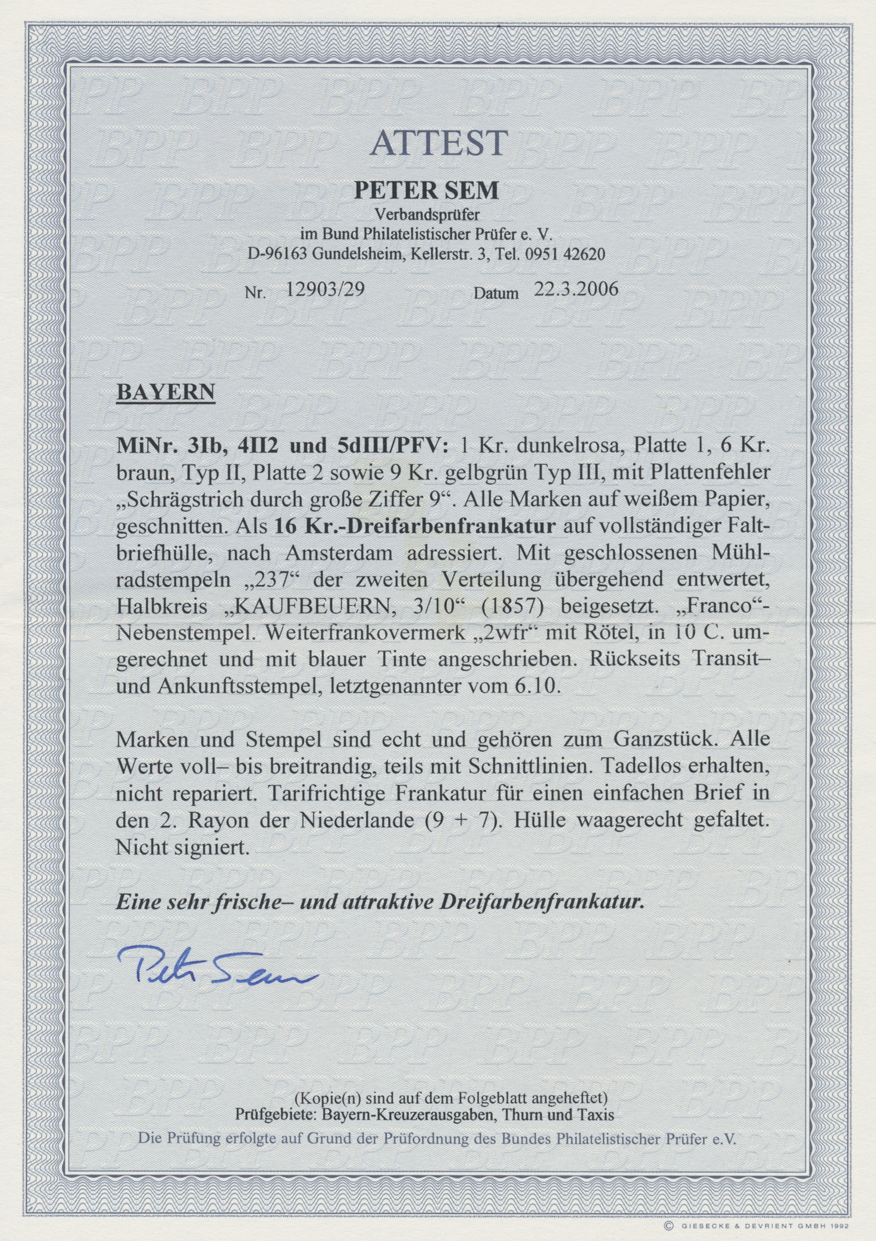 Lot 755 - Bayern - Marken und Briefe  -  Auktionshaus Christoph Gärtner GmbH & Co. KG International Rarities - Volume 25