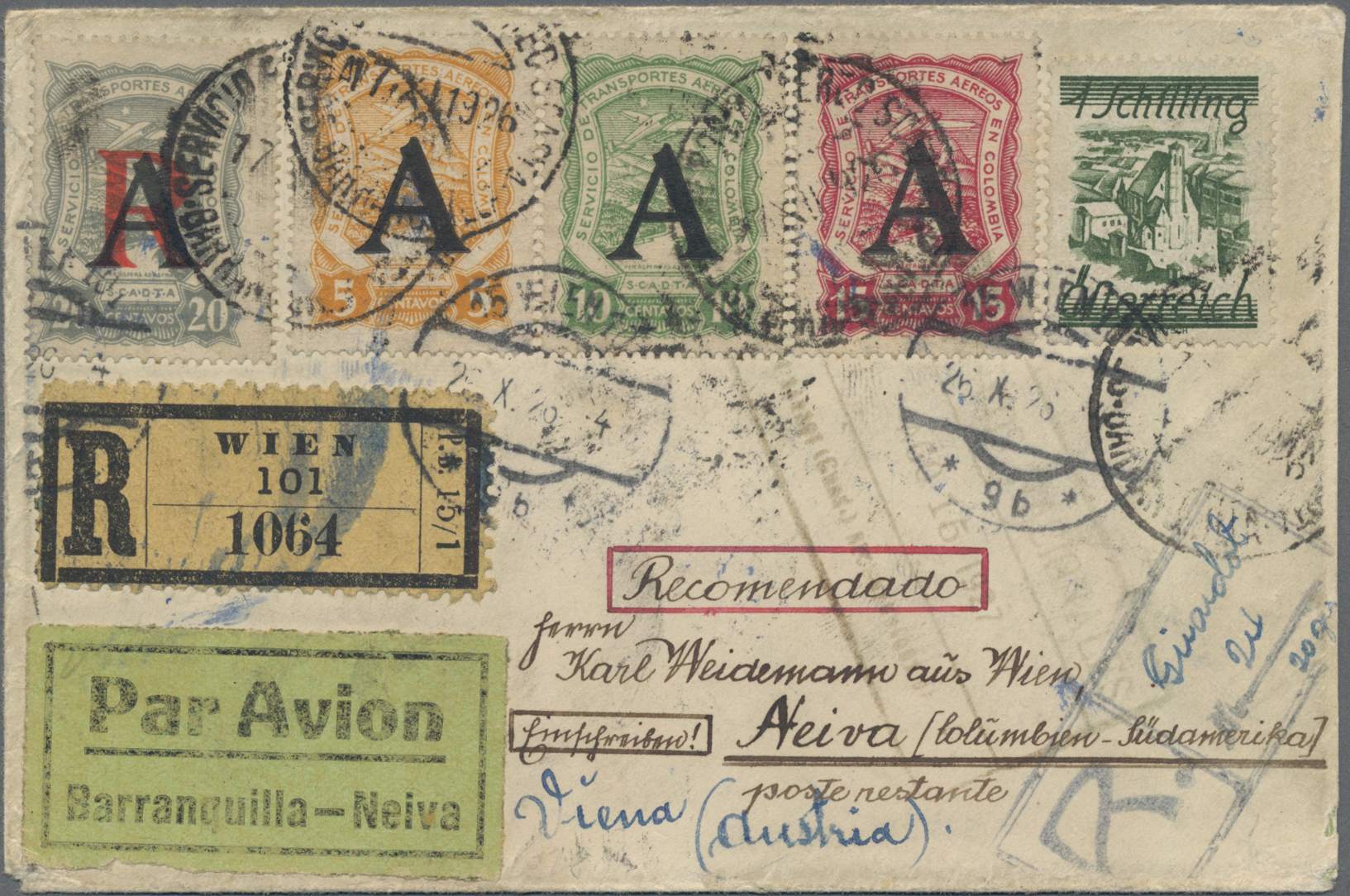 Lot 03138 - SCADTA - Länder-Aufdrucke - Auktionshaus Christoph Gärtner GmbH & Co. KG 55th AUCTION - Day 2 Lot 03138 - SCADTA - Länder-Aufdrucke - Auktionshaus Christoph Gärtner GmbH & Co. KG 55th AUCTION - Day 2