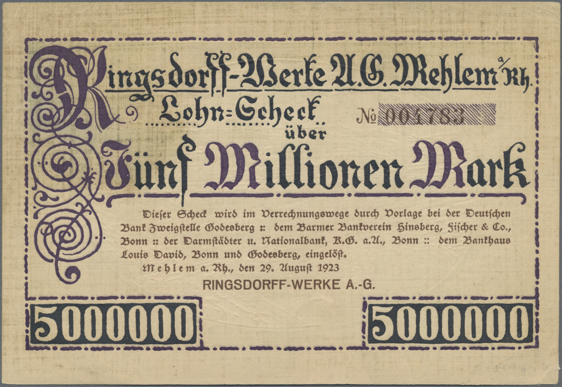 Lot 1868 - Deutschland - Notgeld - Rheinland | Banknoten - Auktionshaus Christoph Gärtner GmbH & Co. KG 58th AUCTION - Day 1 Lot 1868 - Deutschland - Notgeld - Rheinland | Banknoten - Auktionshaus Christoph Gärtner GmbH & Co. KG 58th AUCTION - Day 1