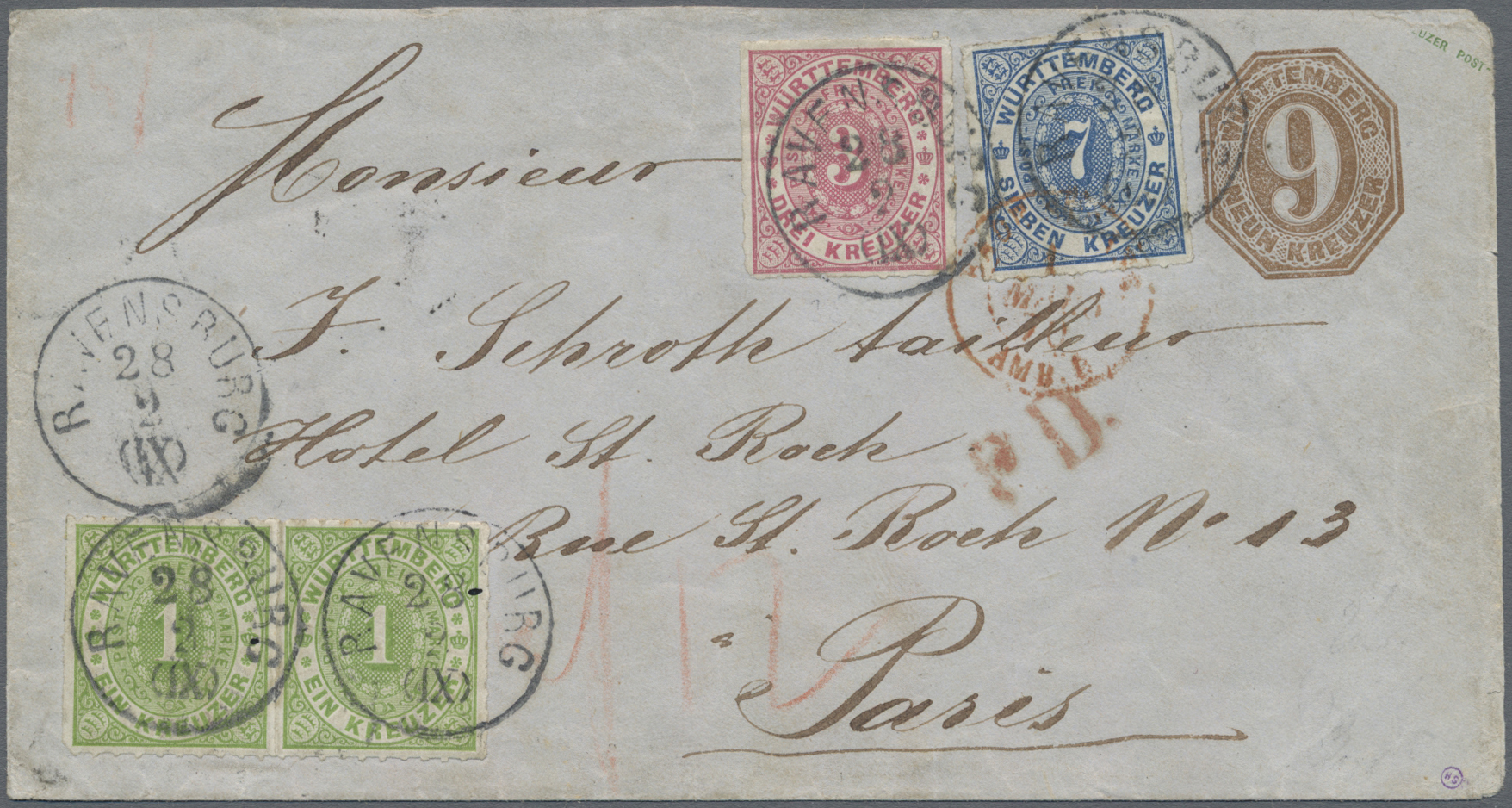 Lot 00139 - Württemberg - Marken und Briefe - Auktionshaus Christoph Gärtner GmbH & Co. KG Intenational Rarities and contains lots from the collection of Peter Zgonc Lot 00139 - Württemberg - Marken und Briefe - Auktionshaus Christoph Gärtner GmbH & Co. KG Intenational Rarities and contains lots from the collection of Peter Zgonc