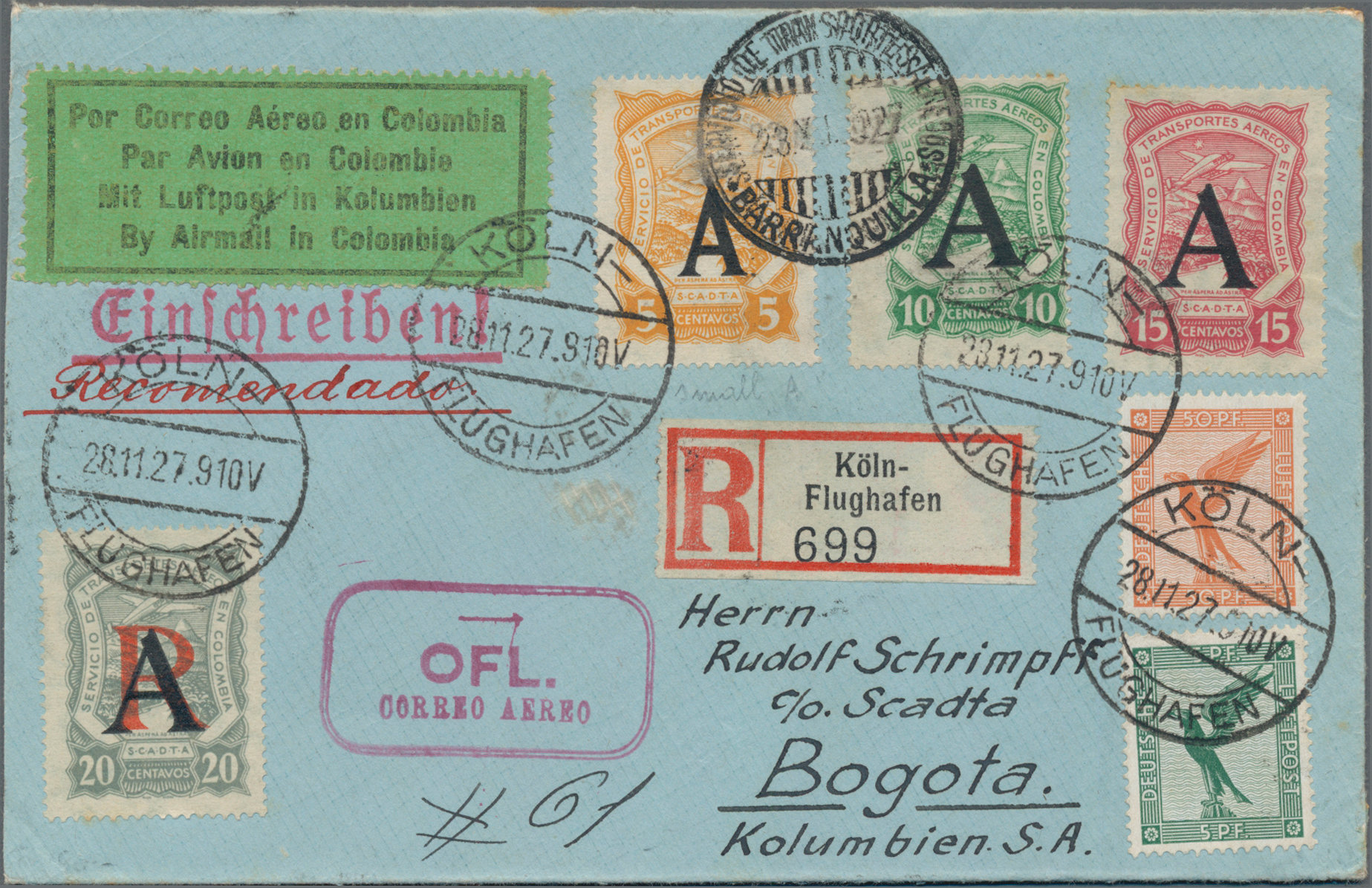 Lot 03139 - SCADTA - Länder-Aufdrucke - Auktionshaus Christoph Gärtner GmbH & Co. KG 55th AUCTION - Day 2 Lot 03139 - SCADTA - Länder-Aufdrucke - Auktionshaus Christoph Gärtner GmbH & Co. KG 55th AUCTION - Day 2