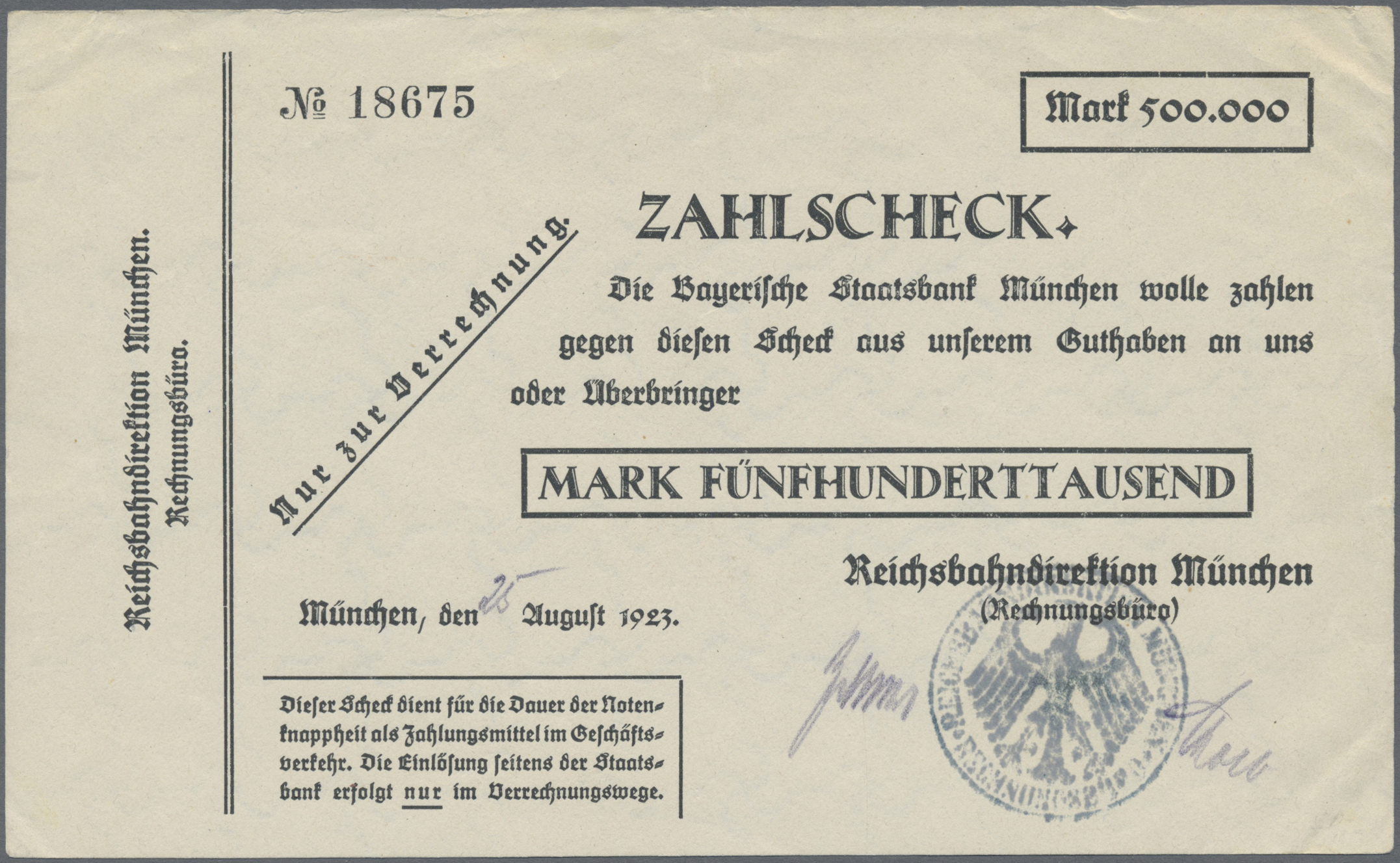 Lot 00560 - Deutschland - Reichsbahn / Reichspost | Banknoten  -  Auktionshaus Christoph Gärtner GmbH & Co. KG 54th AUCTION - Day 1 Coins & Banknotes