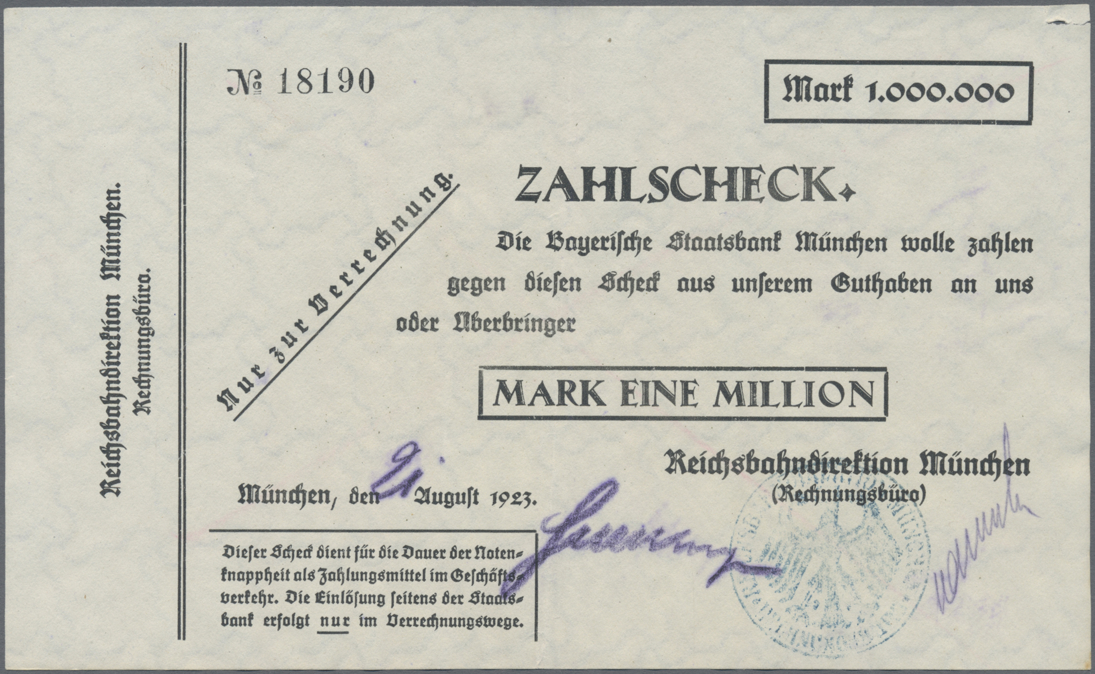 Lot 00560 - Deutschland - Reichsbahn / Reichspost | Banknoten  -  Auktionshaus Christoph Gärtner GmbH & Co. KG 54th AUCTION - Day 1 Coins & Banknotes