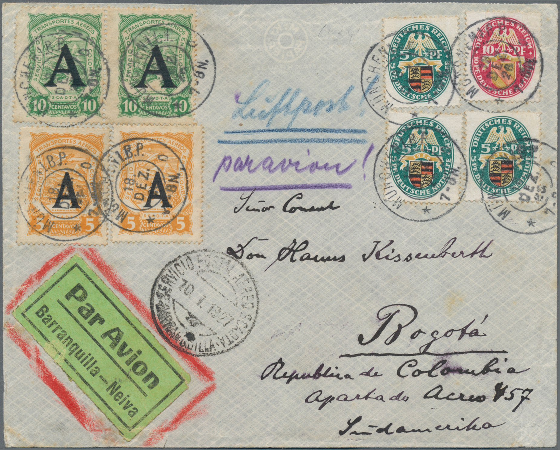 Lot 03141 - SCADTA - Länder-Aufdrucke - Auktionshaus Christoph Gärtner GmbH & Co. KG 55th AUCTION - Day 2 Lot 03141 - SCADTA - Länder-Aufdrucke - Auktionshaus Christoph Gärtner GmbH & Co. KG 55th AUCTION - Day 2
