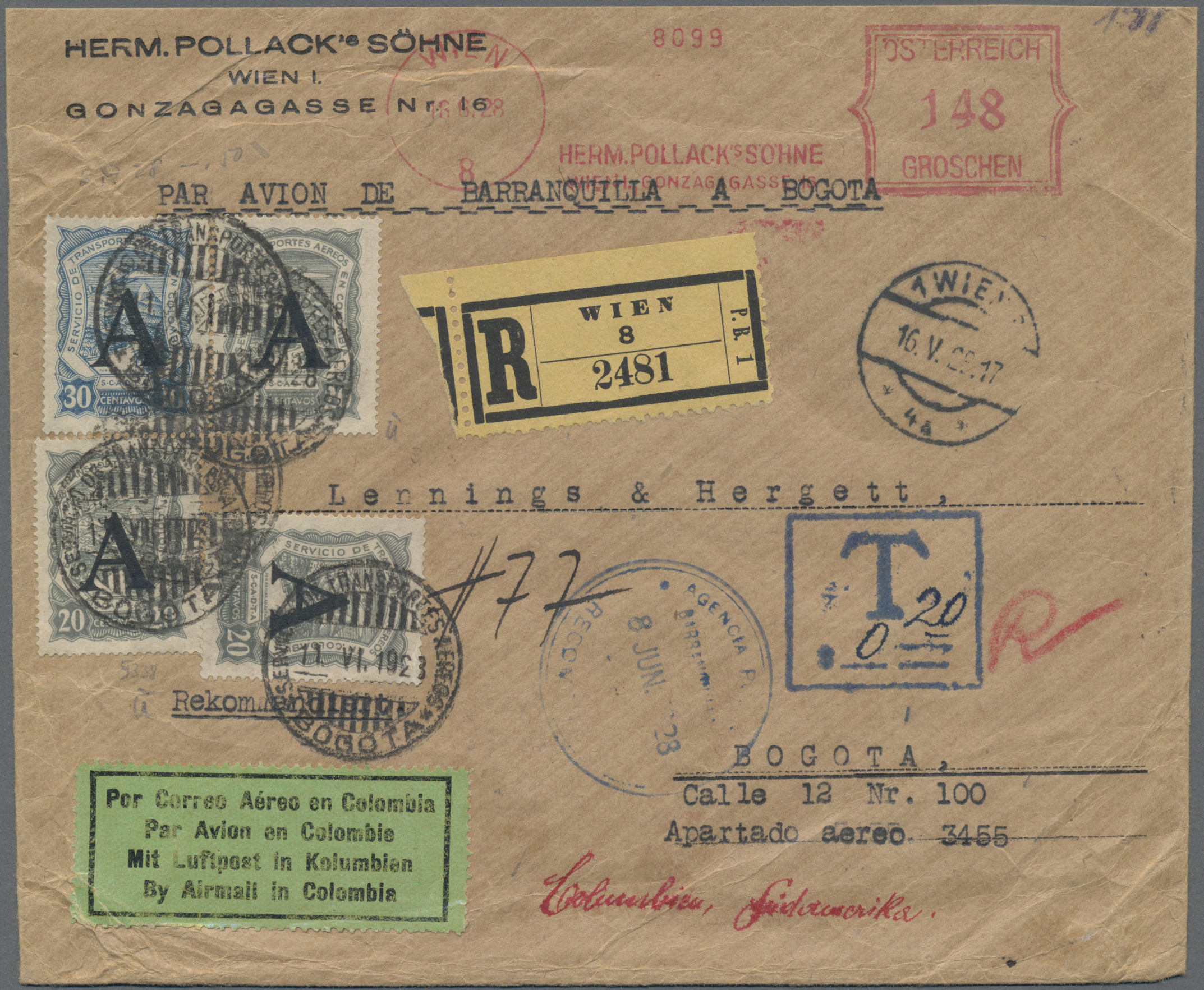 Lot 03142 - SCADTA - Länder-Aufdrucke - Auktionshaus Christoph Gärtner GmbH & Co. KG 55th AUCTION - Day 2 Lot 03142 - SCADTA - Länder-Aufdrucke - Auktionshaus Christoph Gärtner GmbH & Co. KG 55th AUCTION - Day 2