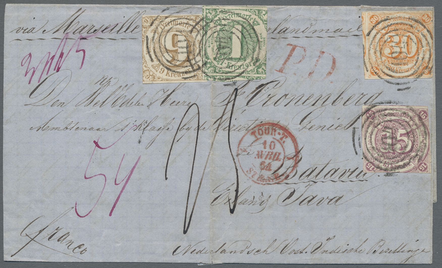 Lot 526 - Thurn & Taxis - Marken und Briefe - Auktionshaus Edgar Mohrmann & Co. Internat. Briefmarken-Auktionen GmhH Auction #211 Lot 526 - Thurn & Taxis - Marken und Briefe - Auktionshaus Edgar Mohrmann & Co. Internat. Briefmarken-Auktionen GmhH Auction #211