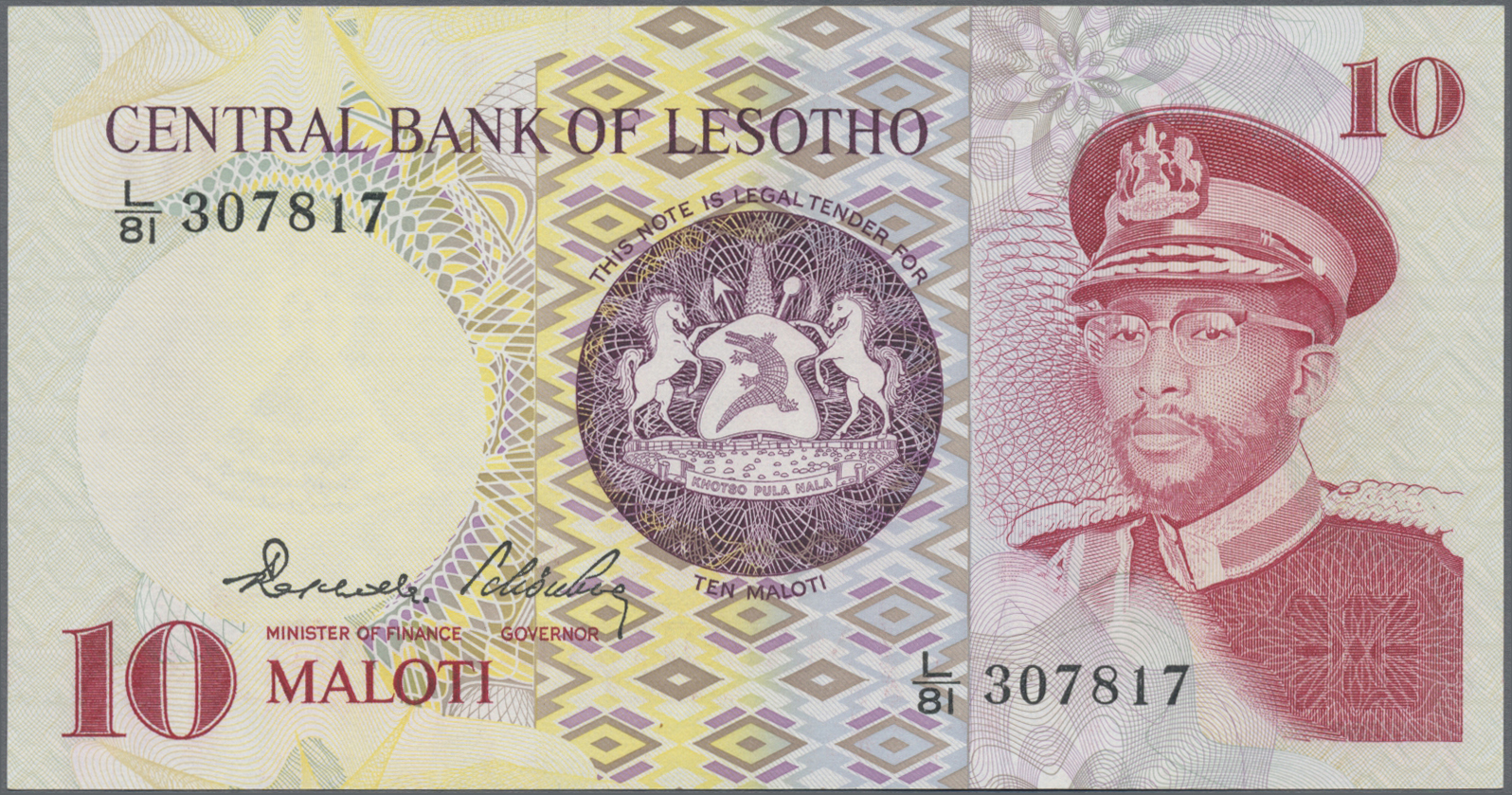 Lot 01458 - Lesotho | Banknoten  -  Auktionshaus Christoph Gärtner GmbH & Co. KG 58th AUCTION - Day 1