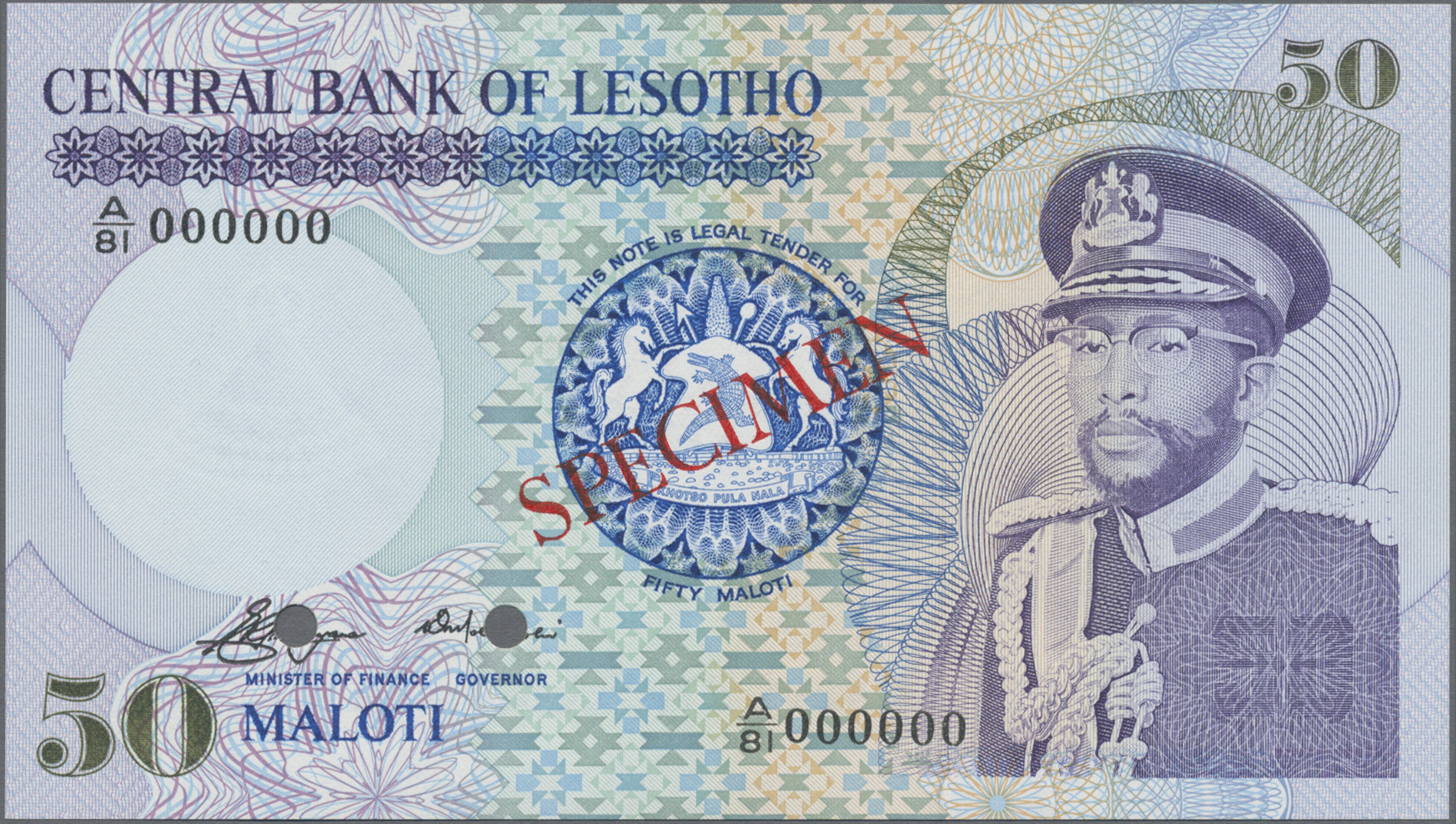 Lot 01459 - Lesotho | Banknoten  -  Auktionshaus Christoph Gärtner GmbH & Co. KG 58th AUCTION - Day 1