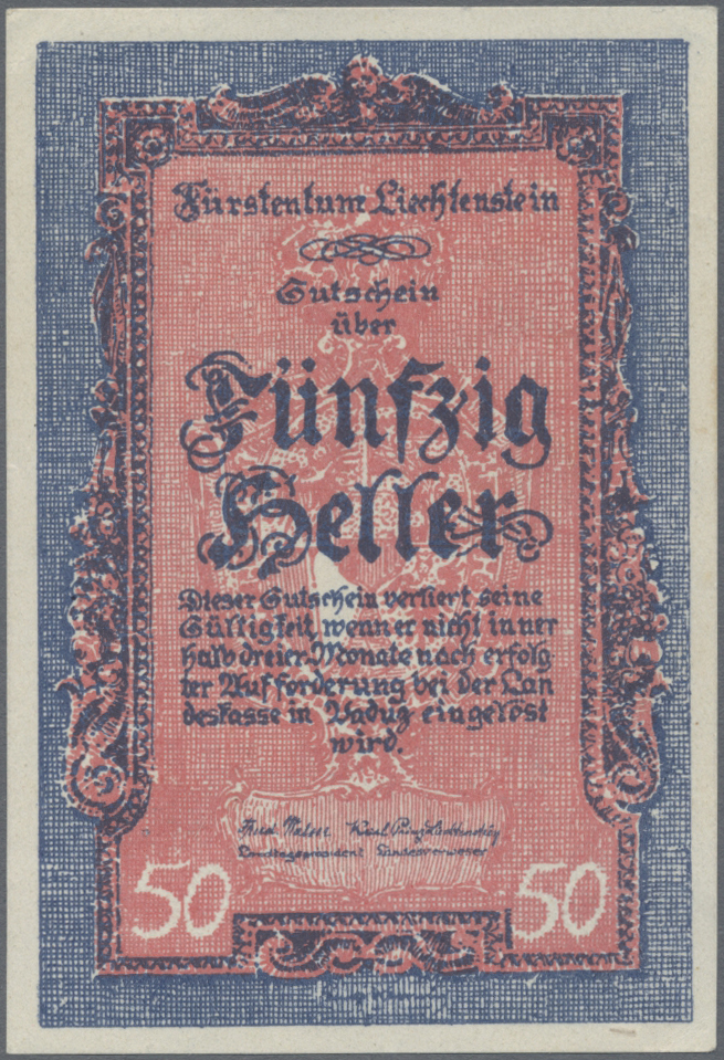 Lot 01468 - Liechtenstein | Banknoten - Auktionshaus Christoph Gärtner GmbH & Co. KG 58th AUCTION - Day 1 Lot 01468 - Liechtenstein | Banknoten - Auktionshaus Christoph Gärtner GmbH & Co. KG 58th AUCTION - Day 1