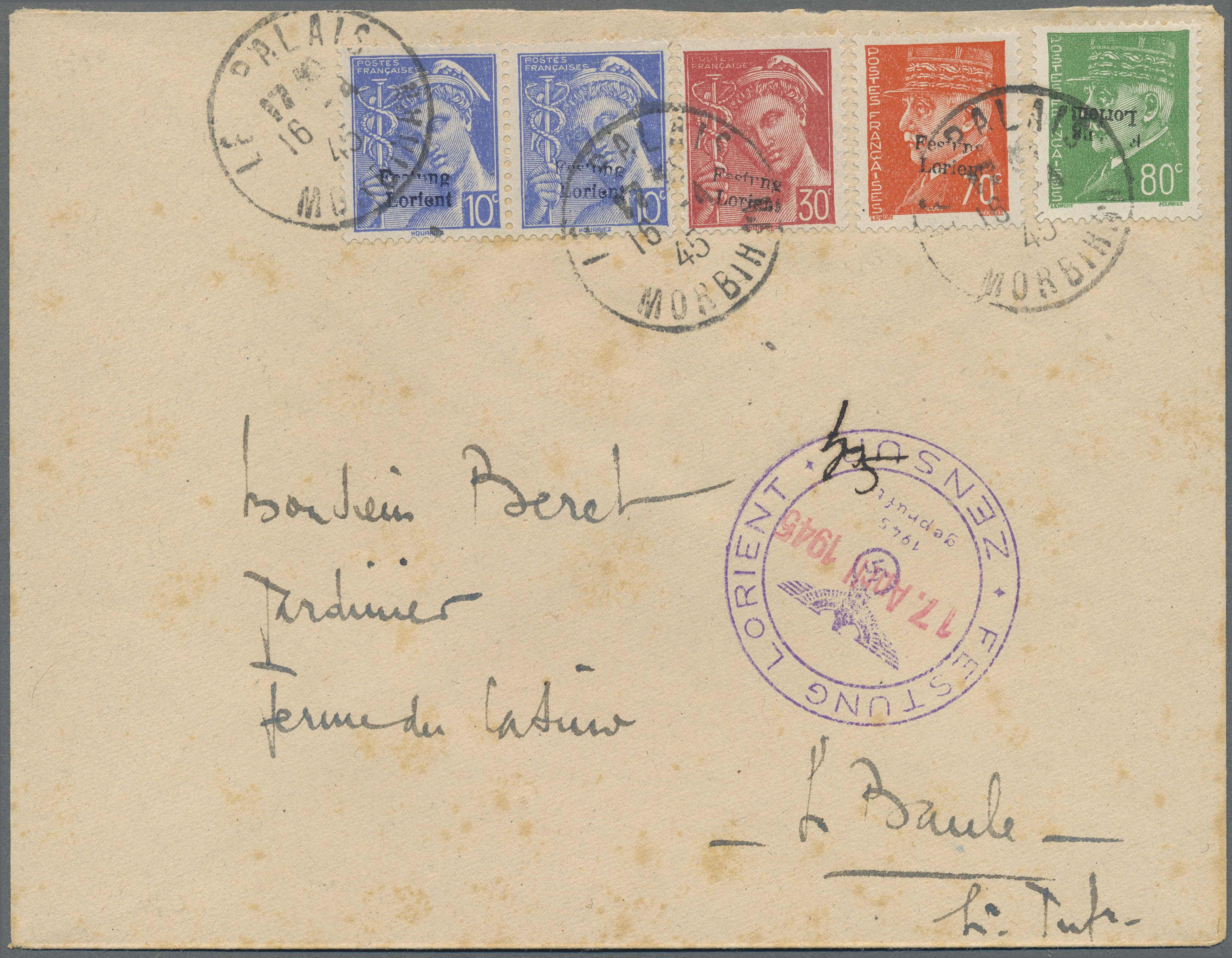 Lot 1614 - Dt. Besetzung II WK - Frankreich - Festung Lorient  -   Auction #211