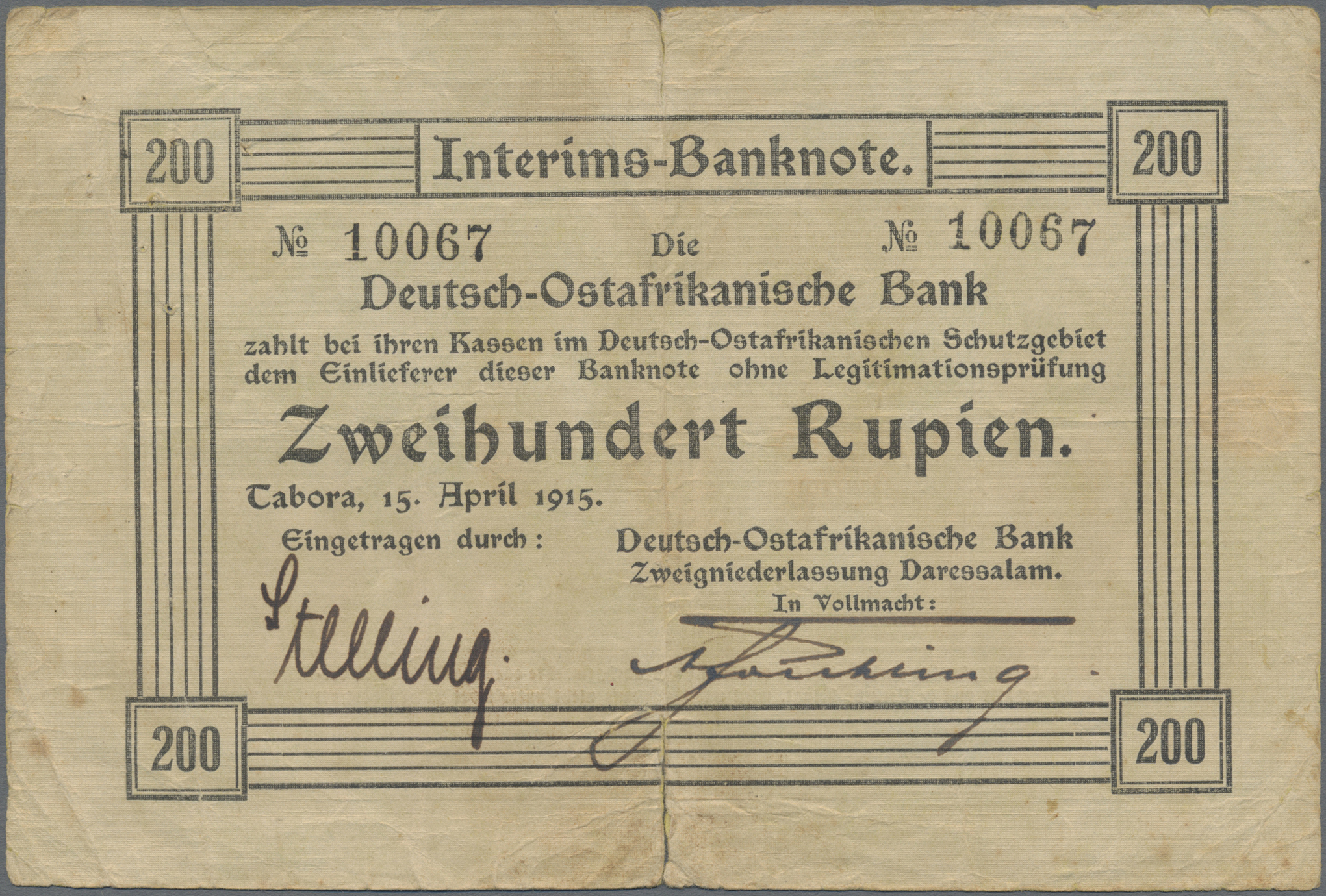 Lot 14584 - Deutschland - Kolonien | Banknoten - Auktionshaus Christoph Gärtner GmbH & Co. KG 53rd AUCTION - Day 6 Coins & Banknotes Lot 14584 - Deutschland - Kolonien | Banknoten - Auktionshaus Christoph Gärtner GmbH & Co. KG 53rd AUCTION - Day 6 Coins & Banknotes