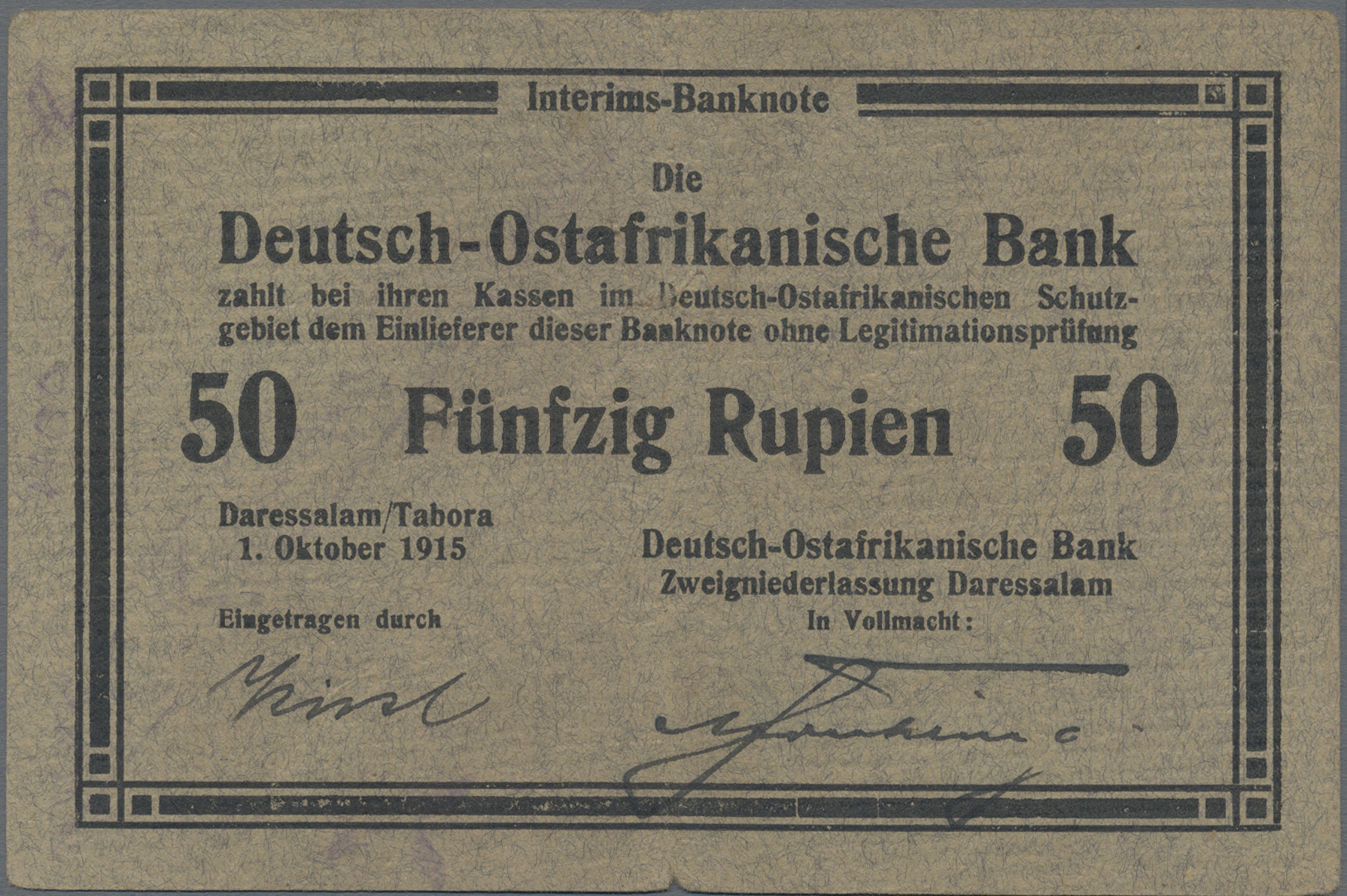 Lot 14587 - Deutschland - Kolonien | Banknoten - Auktionshaus Christoph Gärtner GmbH & Co. KG 53rd AUCTION - Day 6 Coins & Banknotes Lot 14587 - Deutschland - Kolonien | Banknoten - Auktionshaus Christoph Gärtner GmbH & Co. KG 53rd AUCTION - Day 6 Coins & Banknotes