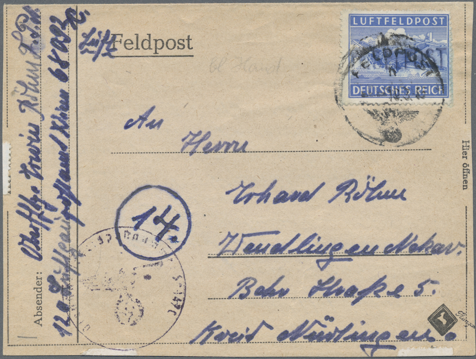 Lot 06160 - feldpostmarken - Auktionshaus Christoph Gärtner GmbH & Co. KG 57th AUCTION - Day 3 Lot 06160 - feldpostmarken - Auktionshaus Christoph Gärtner GmbH & Co. KG 57th AUCTION - Day 3