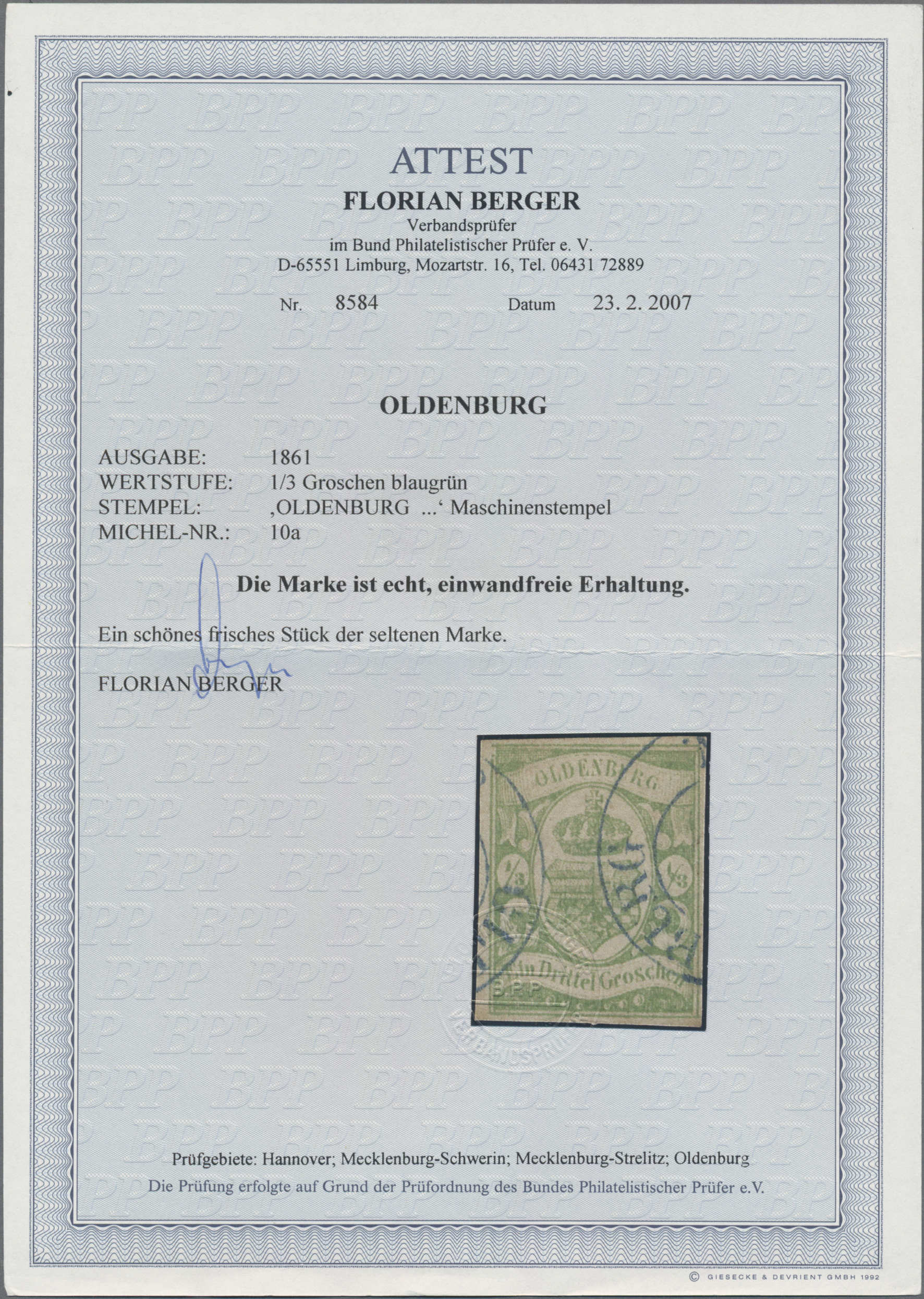Lot 05104 - Oldenburg - Marken und Briefe  -  Auktionshaus Christoph Gärtner GmbH & Co. KG 55th AUCTION - Day 3