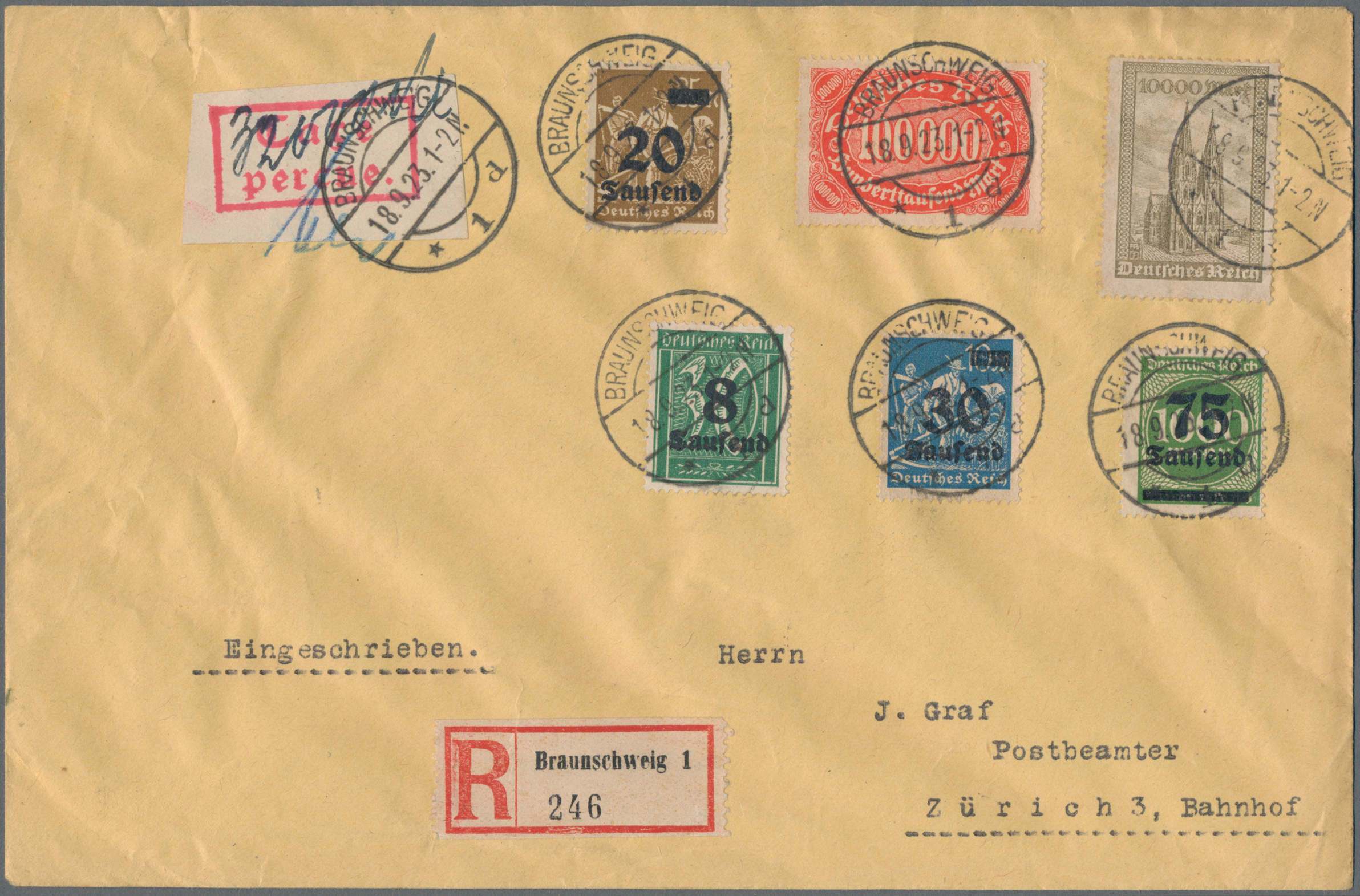 Lot 05243 - Deutsches Reich - Lokalausgaben 1918/23 - Auktionshaus Christoph Gärtner GmbH & Co. KG 58th AUCTION - Day 2 Lot 05243 - Deutsches Reich - Lokalausgaben 1918/23 - Auktionshaus Christoph Gärtner GmbH & Co. KG 58th AUCTION - Day 2