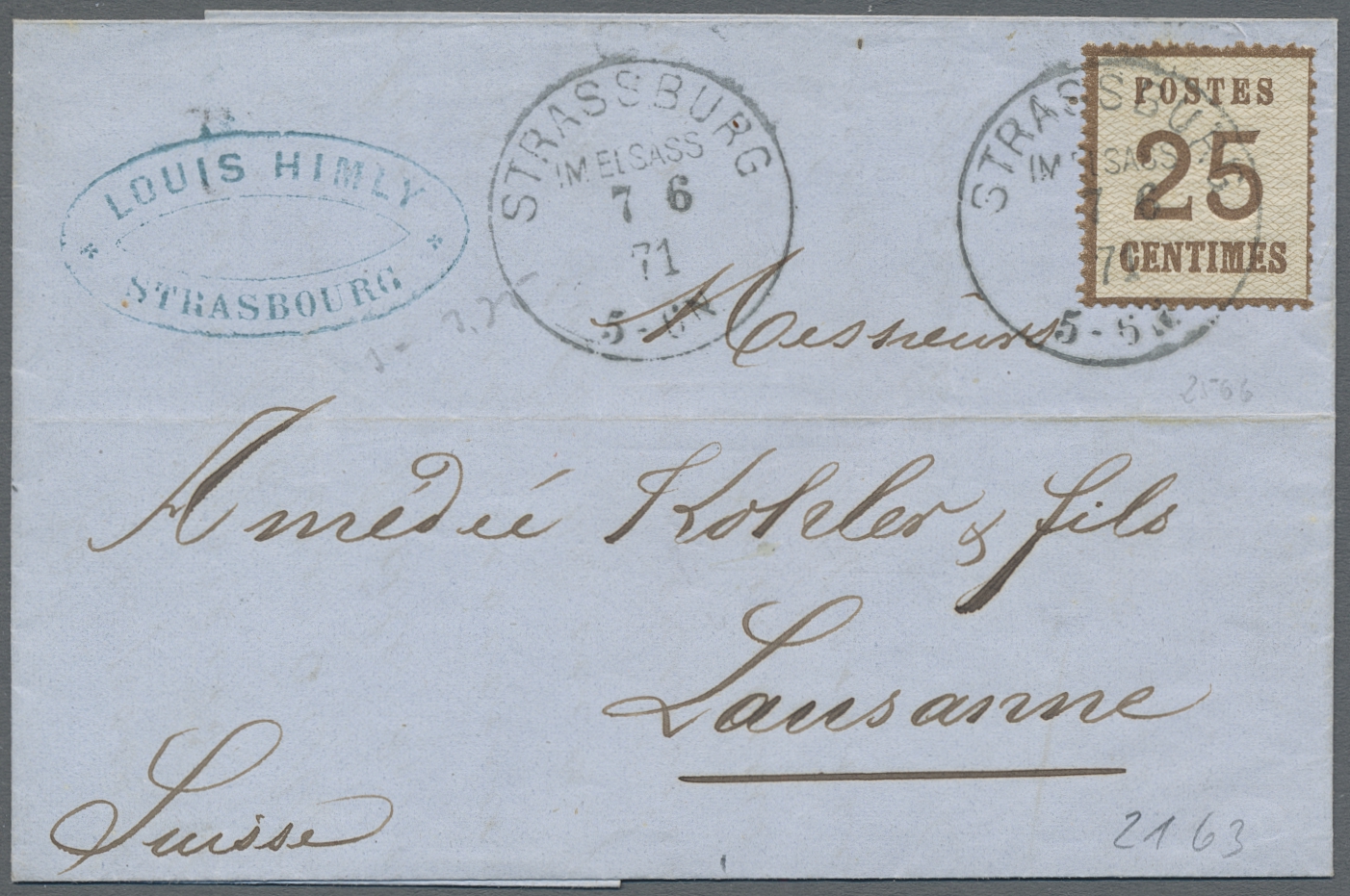 Lot 644 - Elsass-Lothringen - Marken und Briefe  -   Auction #211