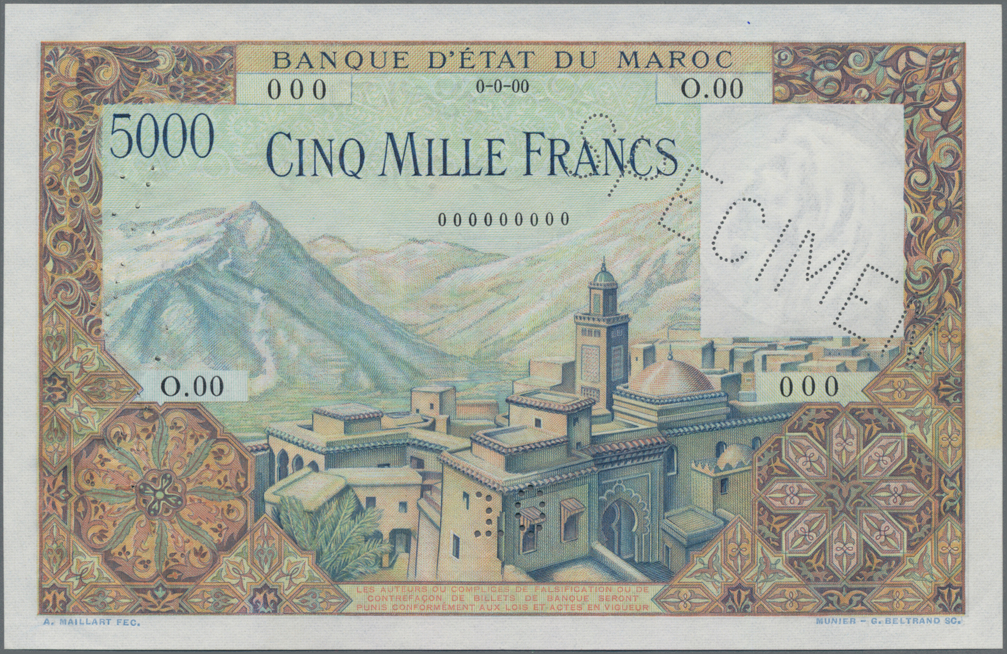 Lot 00456 - Morocco / Marokko  | Banknoten  -  Auktionshaus Christoph Gärtner GmbH & Co. KG 56th AUCTION - Day 1