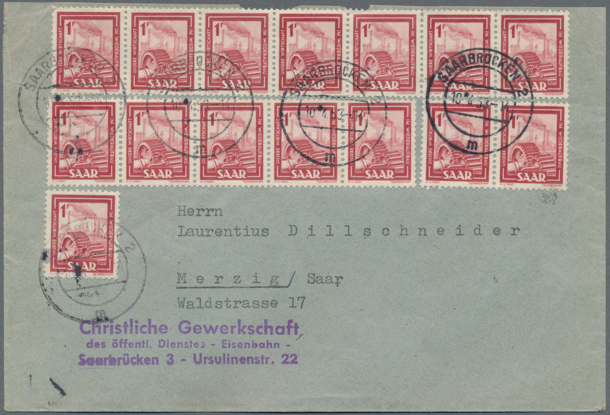 Lot 06533 - Saarland (1947/56) - Auktionshaus Christoph Gärtner GmbH & Co. KG 58th AUCTION - Day 2 Lot 06533 - Saarland (1947/56) - Auktionshaus Christoph Gärtner GmbH & Co. KG 58th AUCTION - Day 2