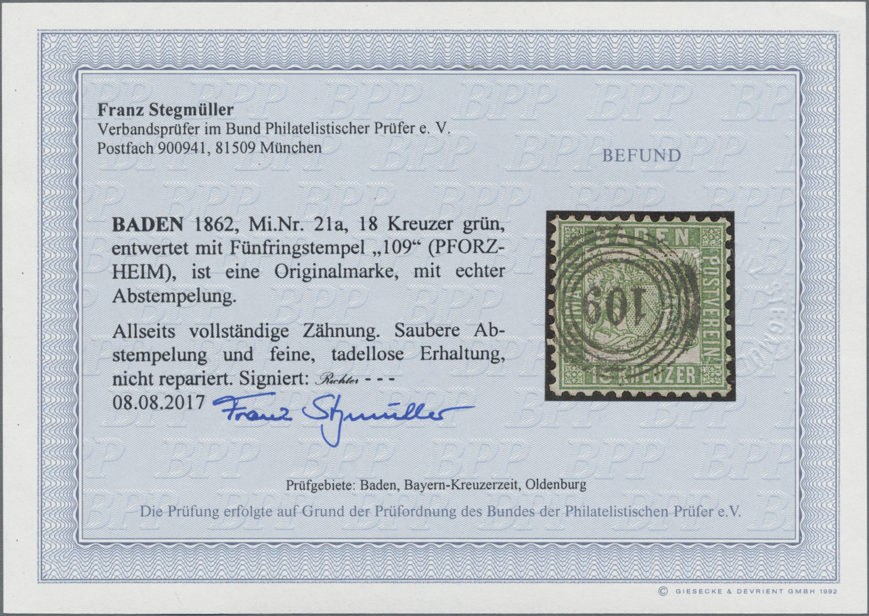 Lot 4511 - Baden - Marken und Briefe  -  Auktionshaus Christoph Gärtner GmbH & Co. KG 54th AUCTION - Day 3