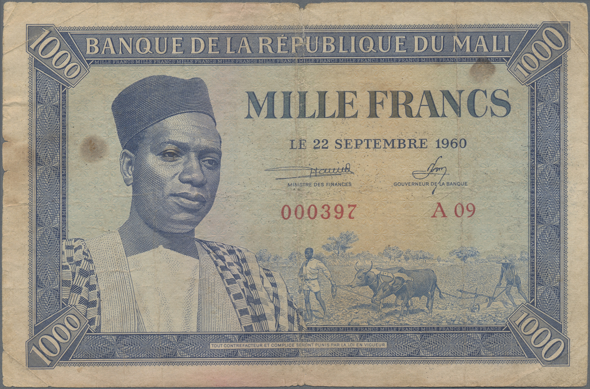 Lot 01510 - Mali | Banknoten - Auktionshaus Christoph Gärtner GmbH & Co. KG 58th AUCTION - Day 1 Lot 01510 - Mali | Banknoten - Auktionshaus Christoph Gärtner GmbH & Co. KG 58th AUCTION - Day 1