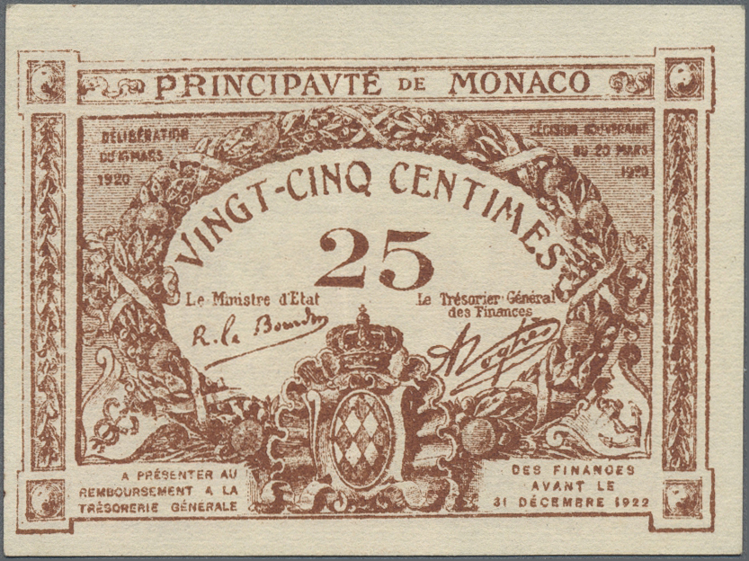 Lot 01531 - Monaco | Banknoten  -  Auktionshaus Christoph Gärtner GmbH & Co. KG 58th AUCTION - Day 1