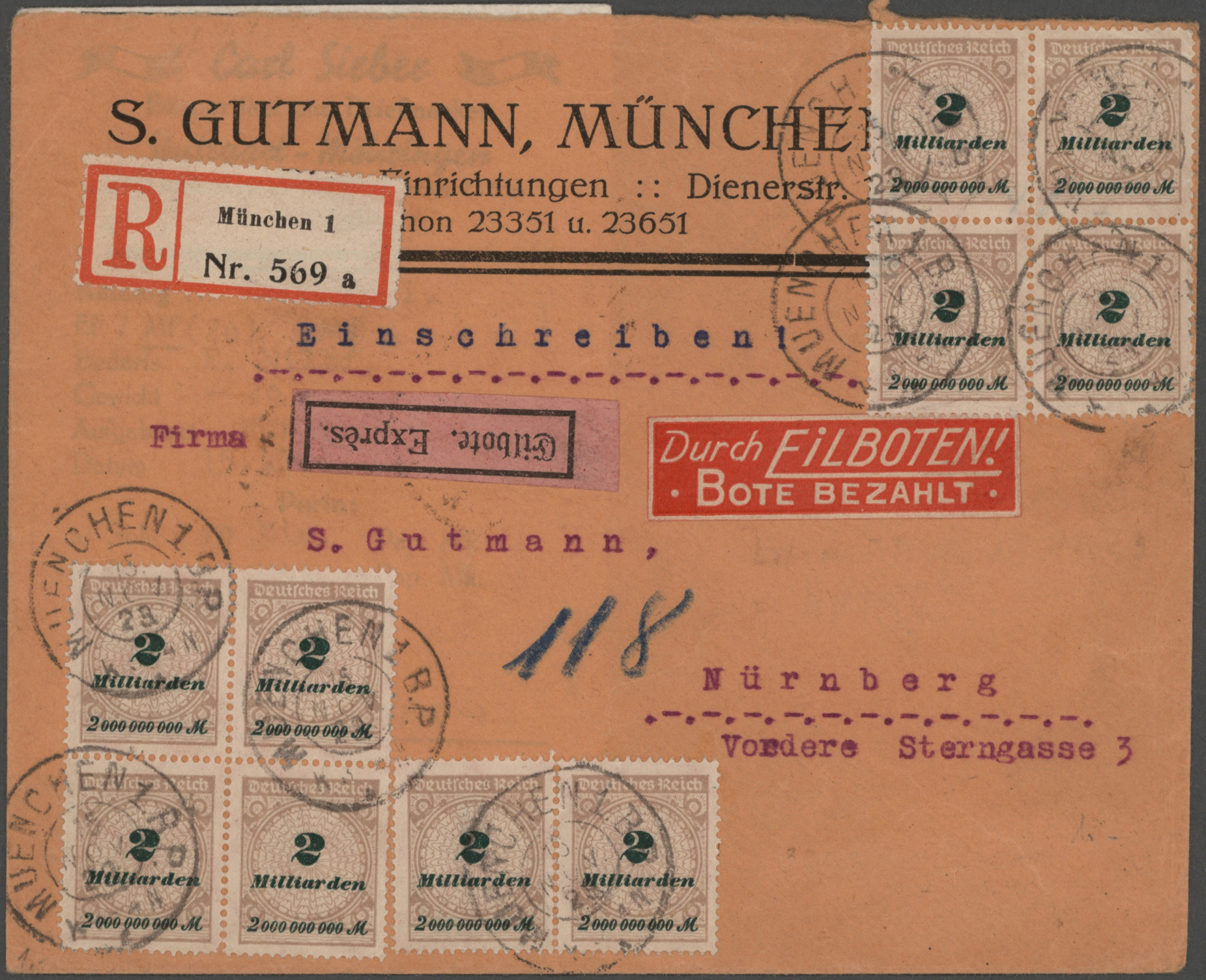 Lot 23285 - Deutsches Reich - Inflation  -  Auktionshaus Christoph Gärtner GmbH & Co. KG 50th Auction Anniversary Auction - Day 7