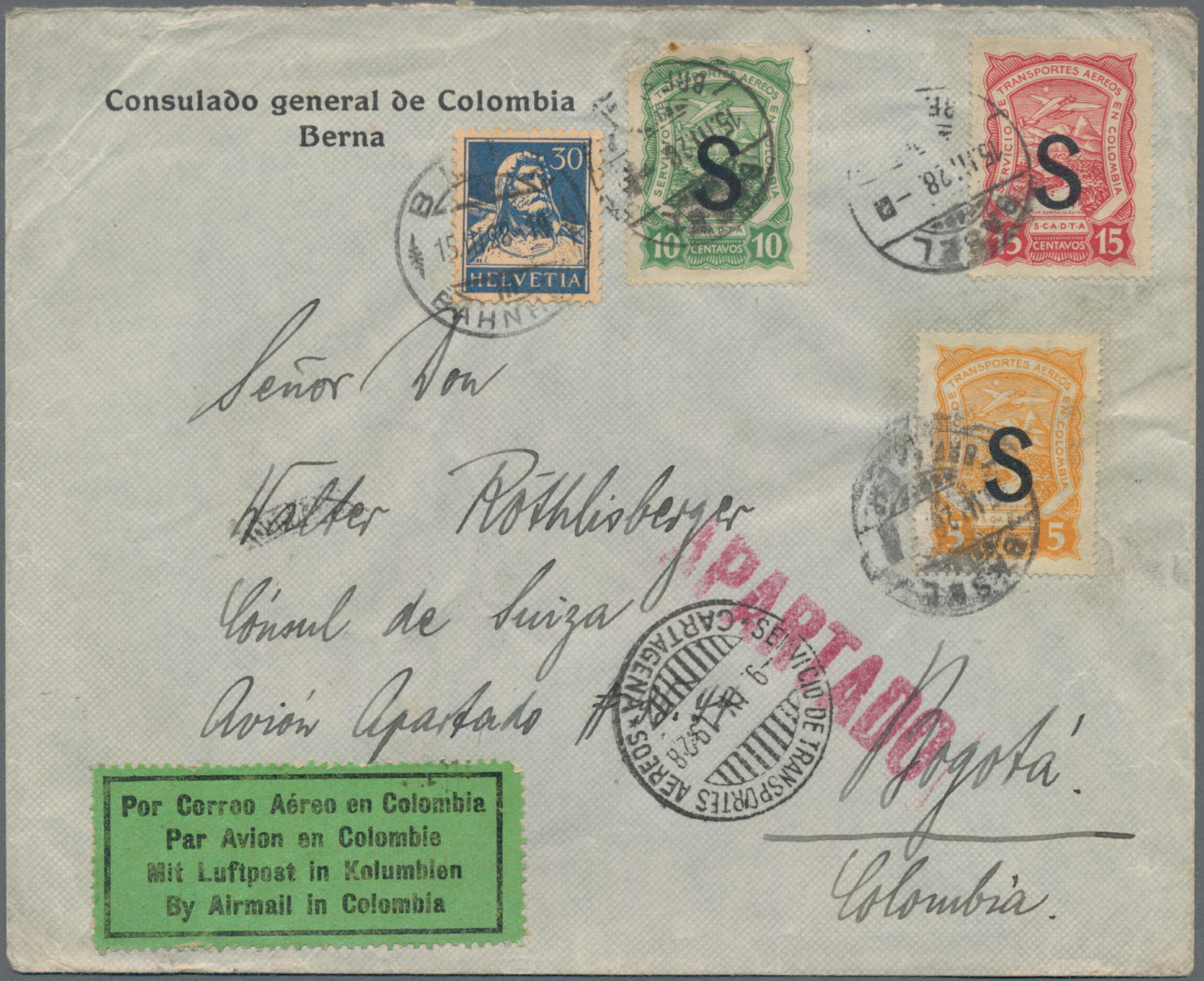 Lot 03153 - SCADTA - Länder-Aufdrucke  -  Auktionshaus Christoph Gärtner GmbH & Co. KG 55th AUCTION - Day 2