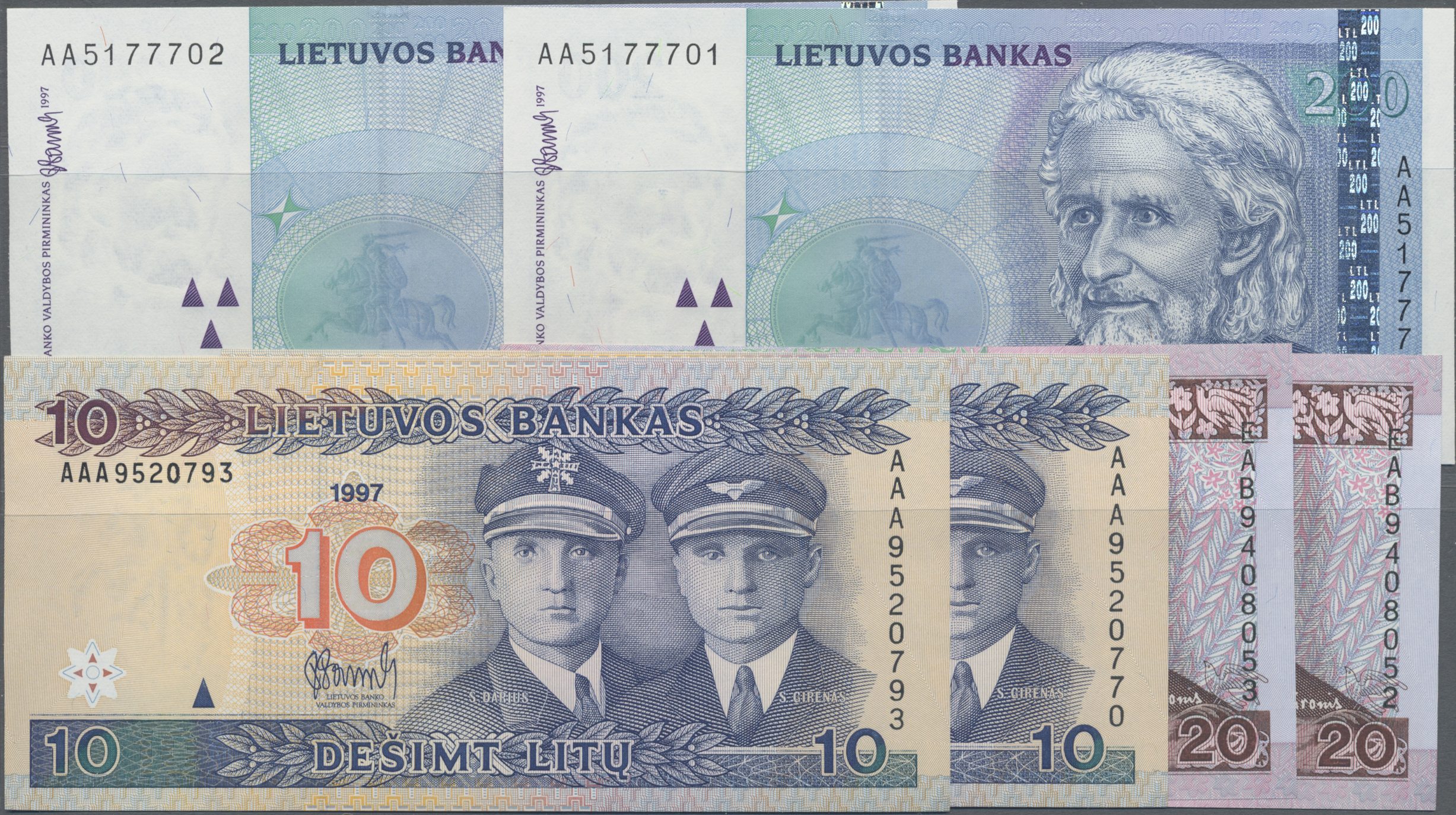Lot 00441 - Lithuania / Litauen | Banknoten - Auktionshaus Christoph Gärtner GmbH & Co. KG 56th AUCTION - Day 1 Lot 00441 - Lithuania / Litauen | Banknoten - Auktionshaus Christoph Gärtner GmbH & Co. KG 56th AUCTION - Day 1