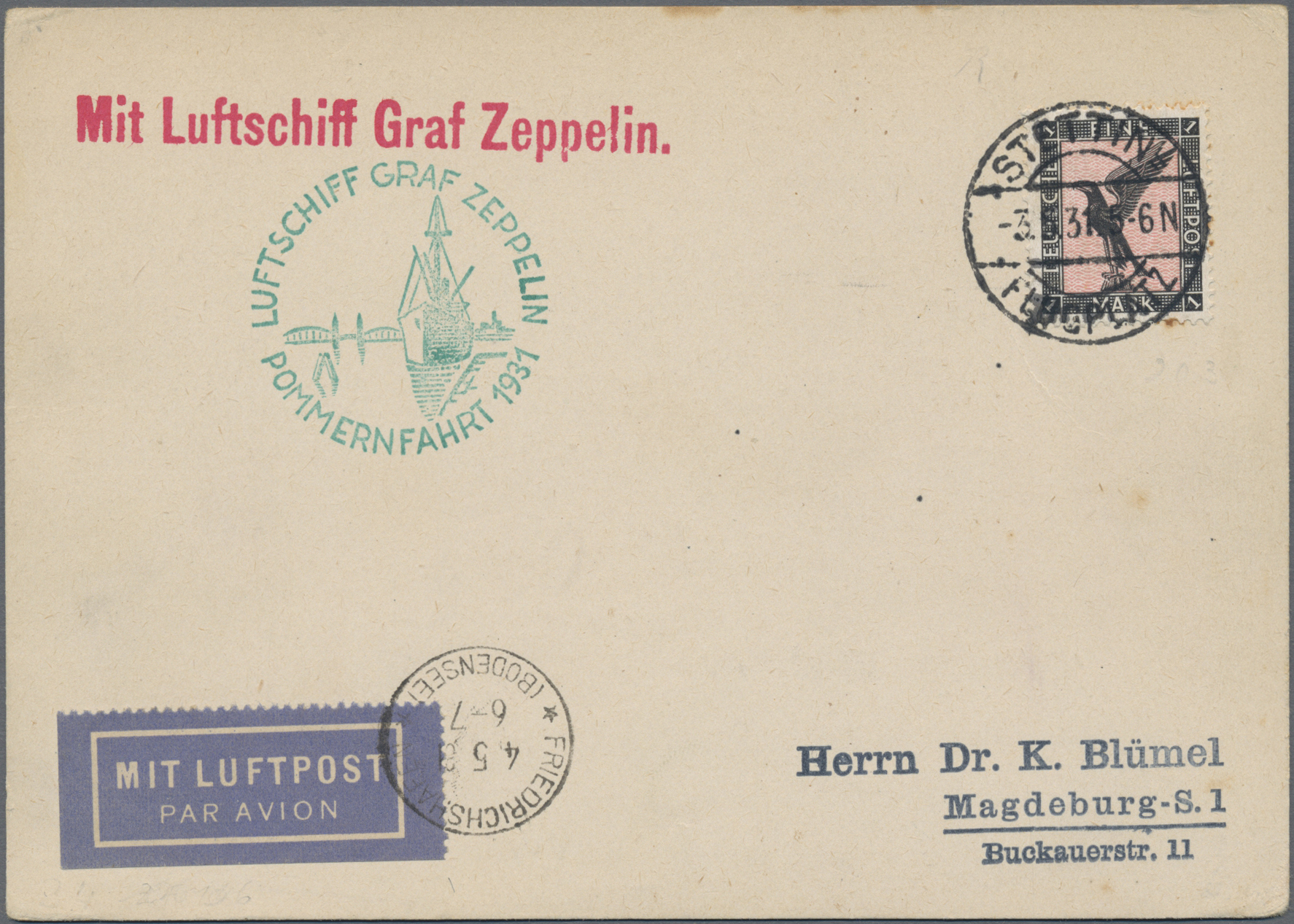 Lot 8025 - zeppelinpost deutschland  -  Auktionshaus Christoph Gärtner GmbH & Co. KG 54th AUCTION - Day 4