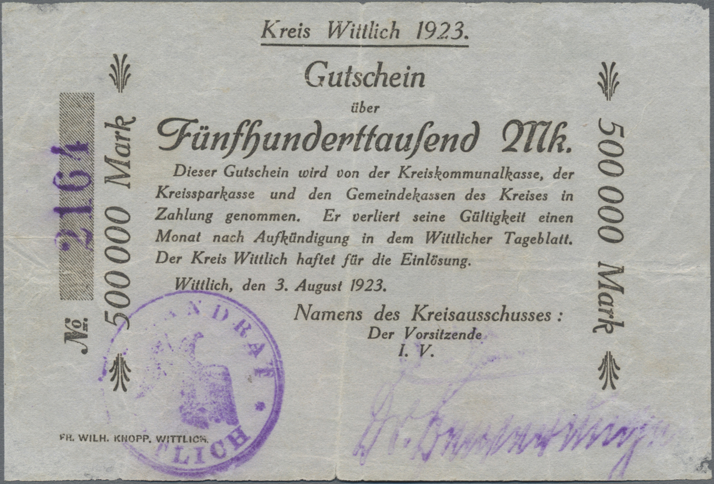 Lot 00625 - Deutschland - Notgeld - Rheinland | Banknoten  -  Auktionshaus Christoph Gärtner GmbH & Co. KG 54th AUCTION - Day 1 Coins & Banknotes