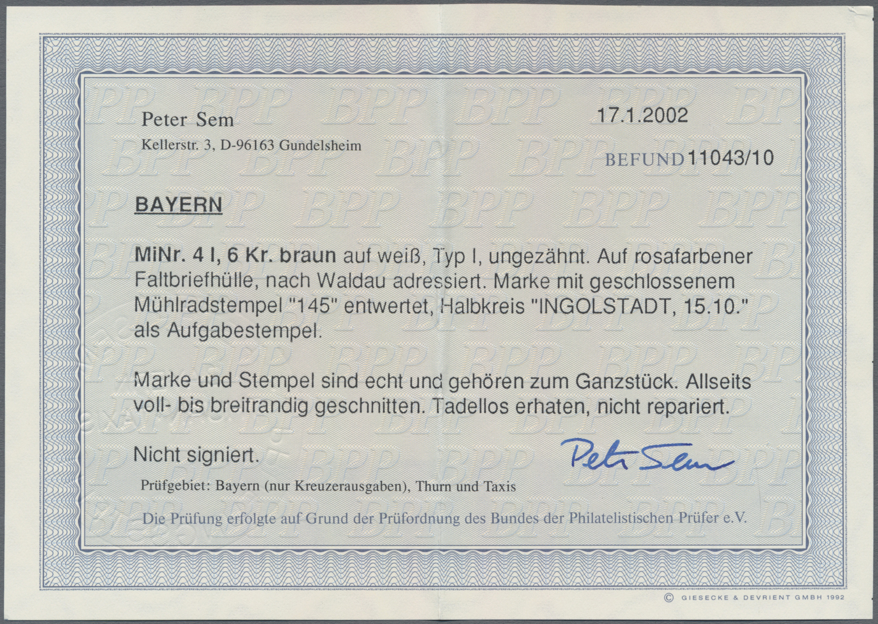 Lot 02129 - Bayern - Marken und Briefe  -  Auktionshaus Christoph Gärtner GmbH & Co. KG 50th Auction Anniversary Auction - Day 7